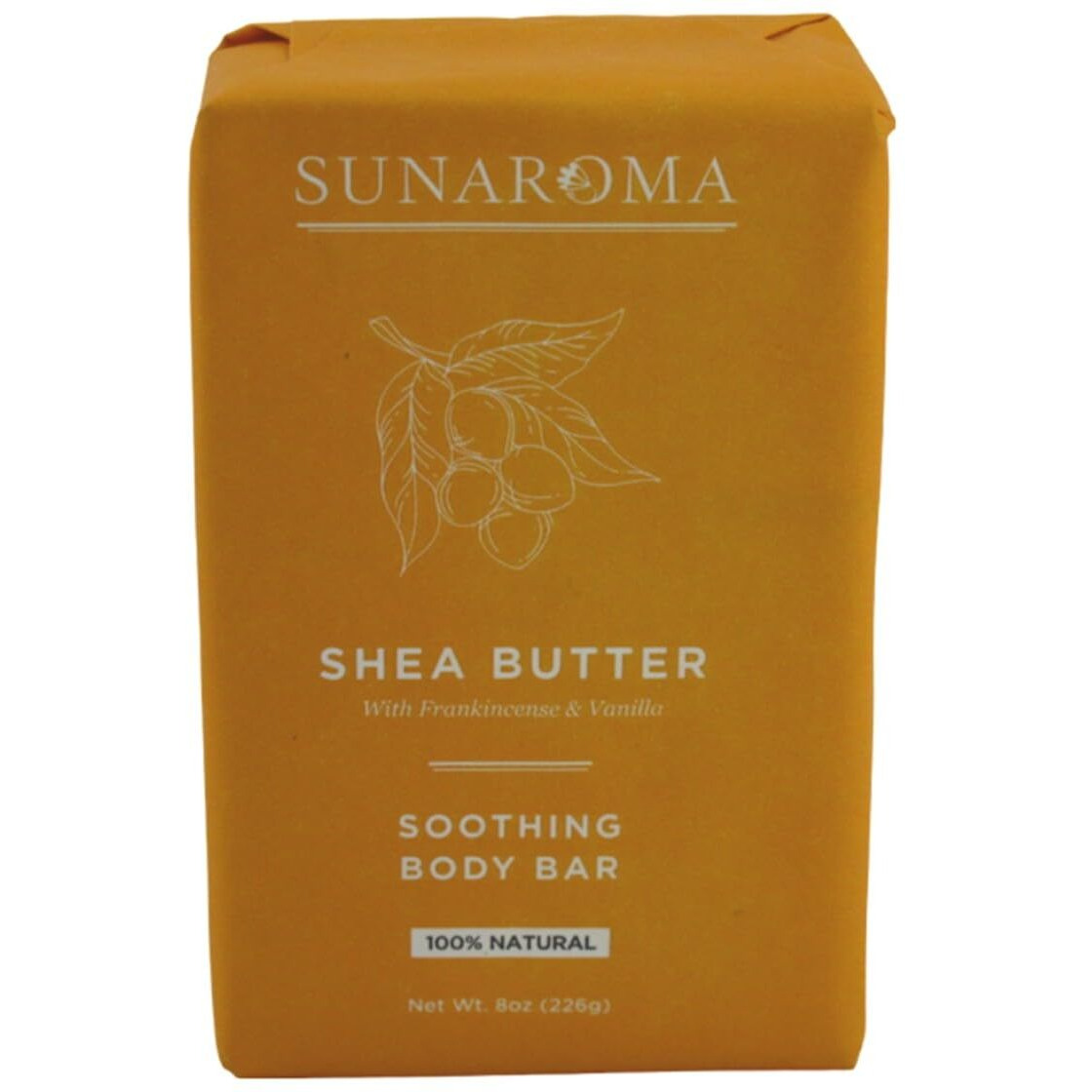 SUNAROMA Soap Bar Shea Butter 8 Ounce (Pack of 2)