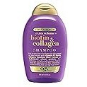 OGX Thick & Full + Biotin Collagen Extra Strength Volumizing Shampoo with Vitamin B7 Hydrolyzed Wheat Protein for Fine Hair. Sulfate-Free Surfactants Thicker, Fuller Hair, 13 Fl Oz