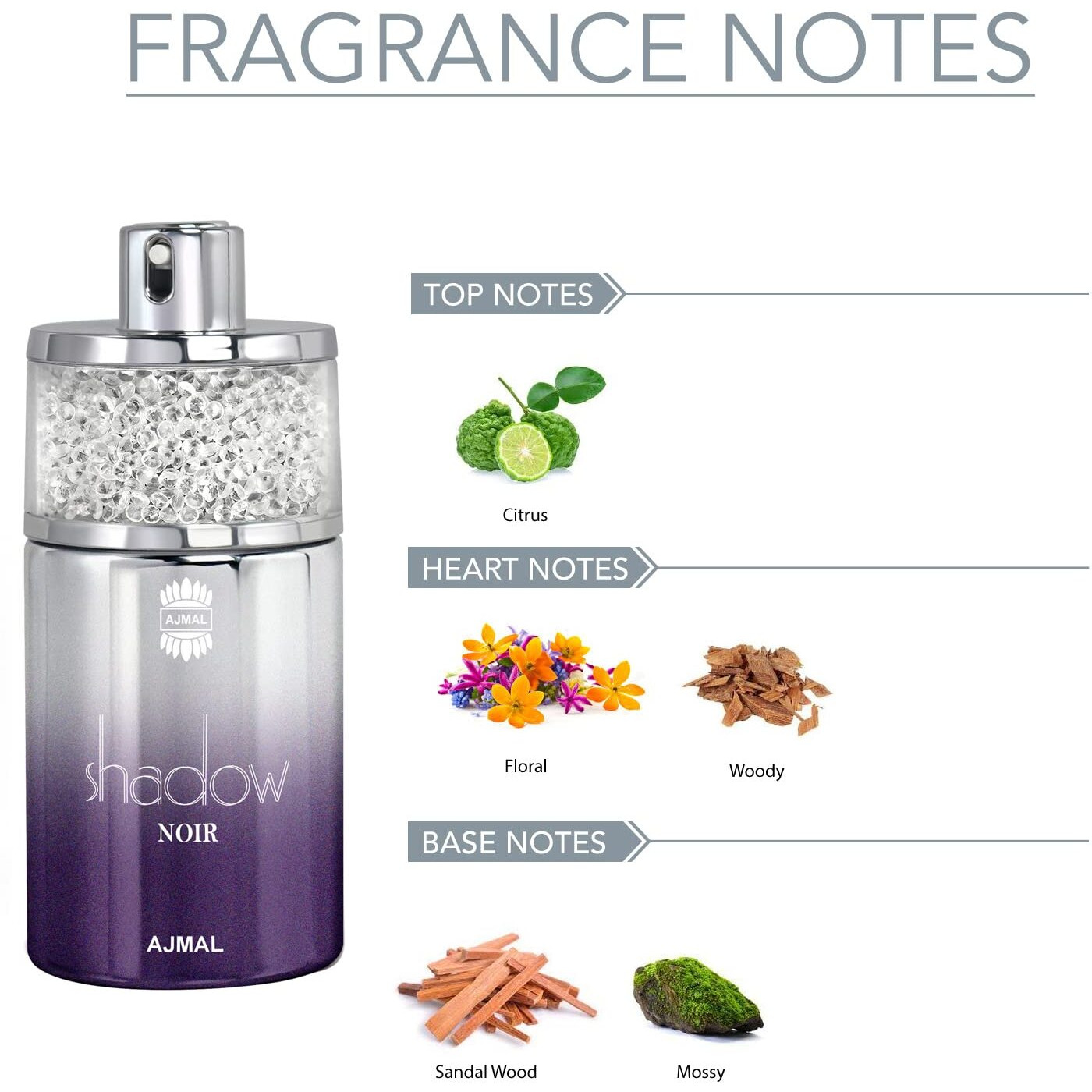 Ajmal Shadow Noir by Ajmal Eau De Parfum Spray 2.5 oz(D0102HA7RBG.)