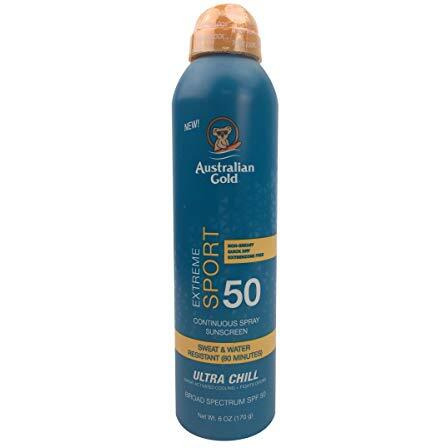 Australian Gold Extreme Sport Continuous Spray Sunscreen SPF 50 (Broad Spectrum/Sweat & Water Resistant/Non-Greasy/Oxybenzone Free/Cruelty Free), Sport - New, Coastal Breeze, 6 Oz