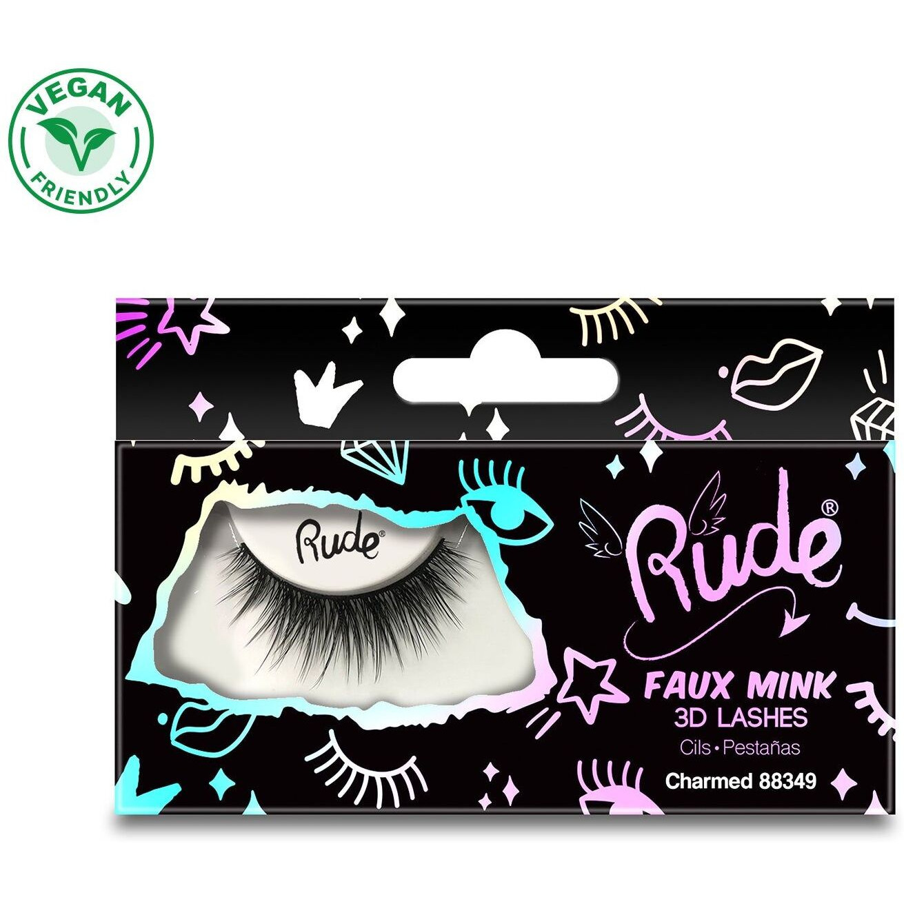 Essential Faux Mink 3D Lashes - Charmed by Rude Cosmetics for Women - 1 Pc Pair