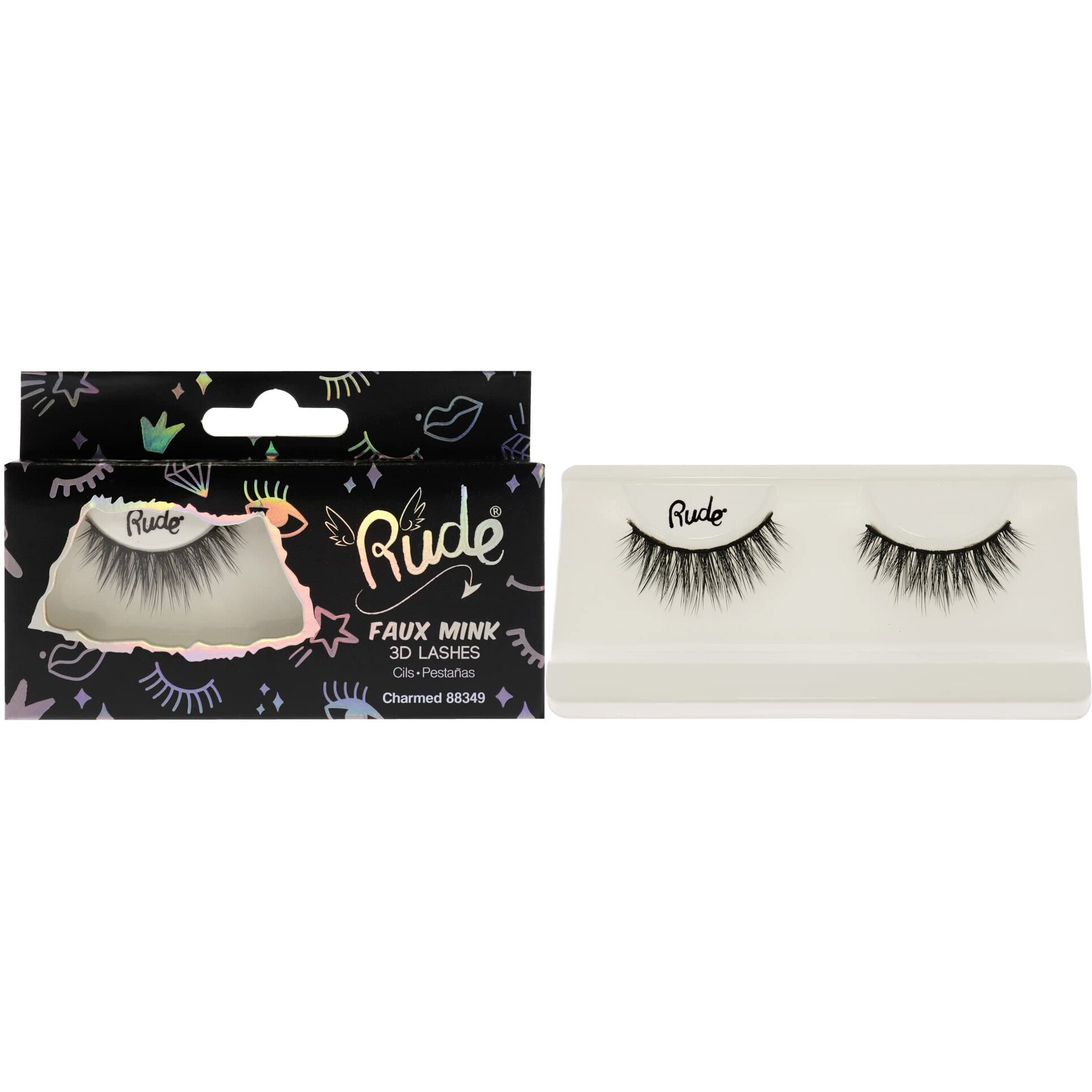 Essential Faux Mink 3D Lashes - Charmed by Rude Cosmetics for Women - 1 Pc Pair