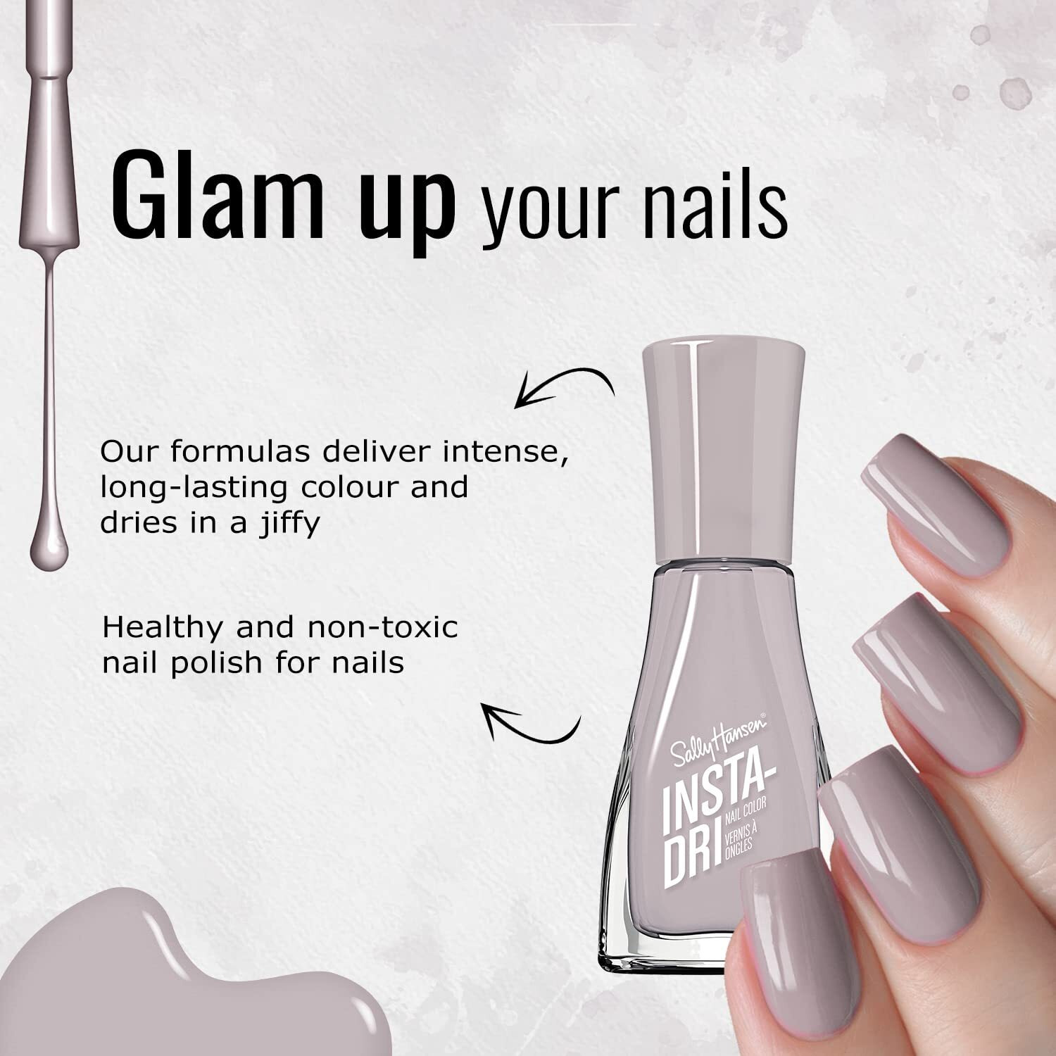 Insta-Dri Nail Color - 550 Against the Grey-In by Sally Hansen for Women - 0.31 oz Nail Polish