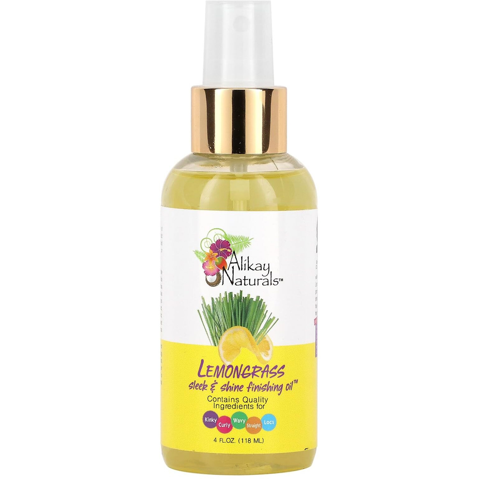 Alikay Naturals Lemongrass Sleek And Shine Finishing Oil 4 oz