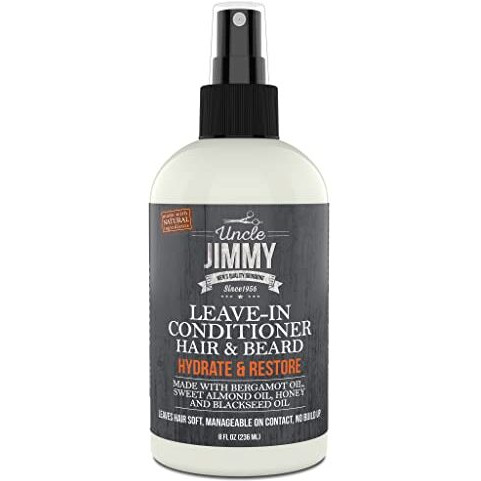 Uncle Jimmy Products Hair & Beard Leave-In Beard Conditioner For Softening Hair, Hydrating Skin, Eliminating Beard Dandruff, Healthy Beard Growth 8 Fl Oz