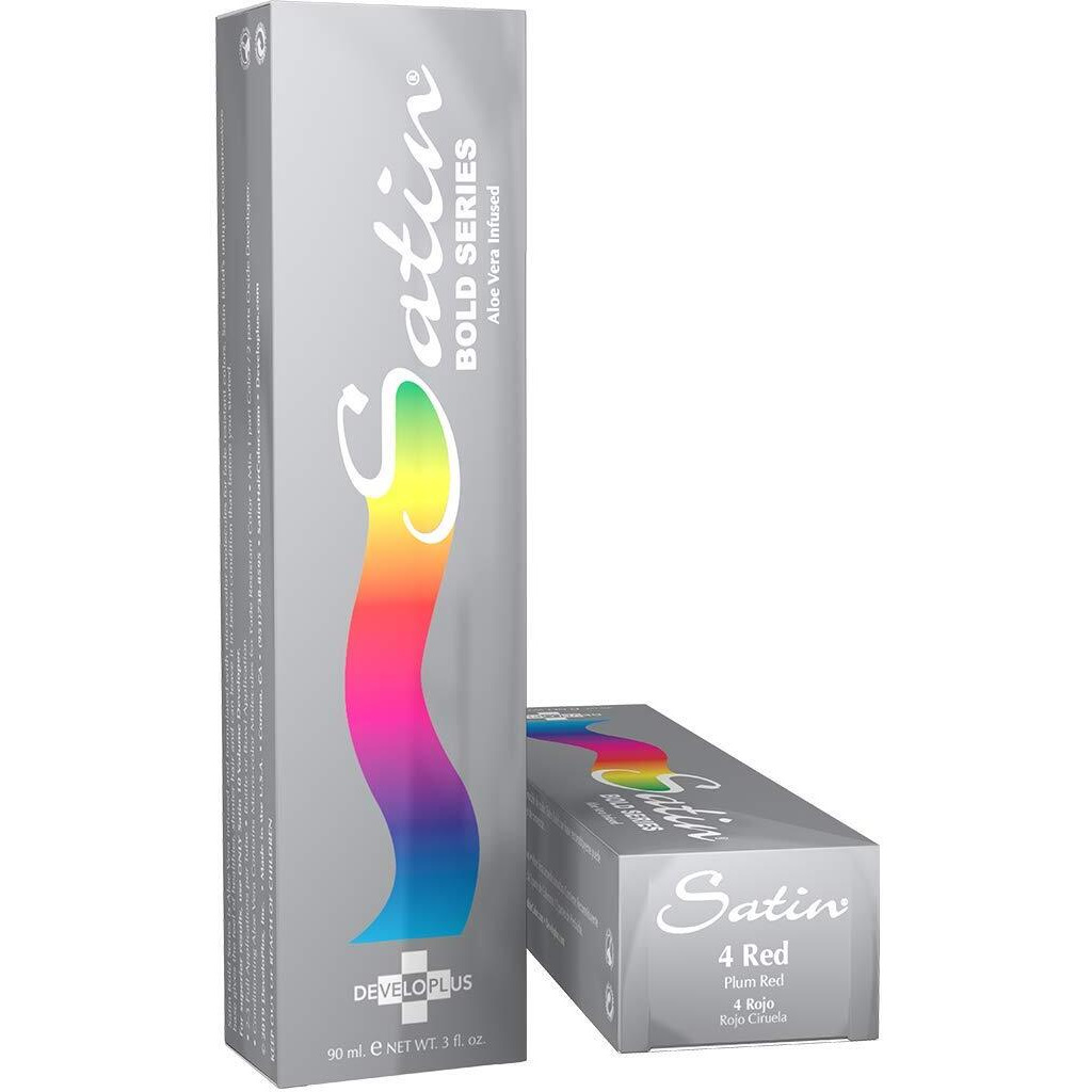 Satin | Bold Plum Red | Complete Hair Dye | Permanent and Semi-Permanent | Long Lasting | Vegan and Cruelty-Free