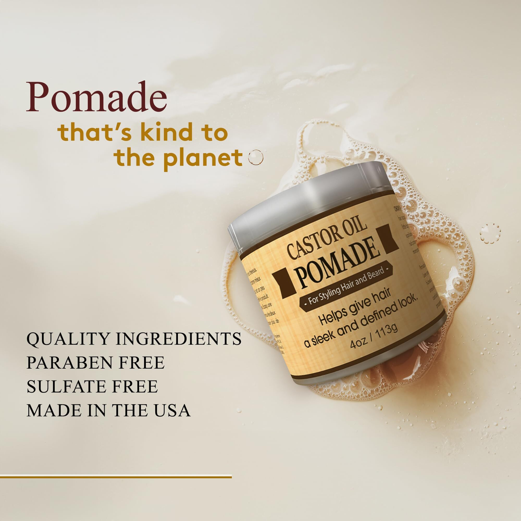 OKAY-MEN Castor Oil Beard and Hair Pomade 4oz