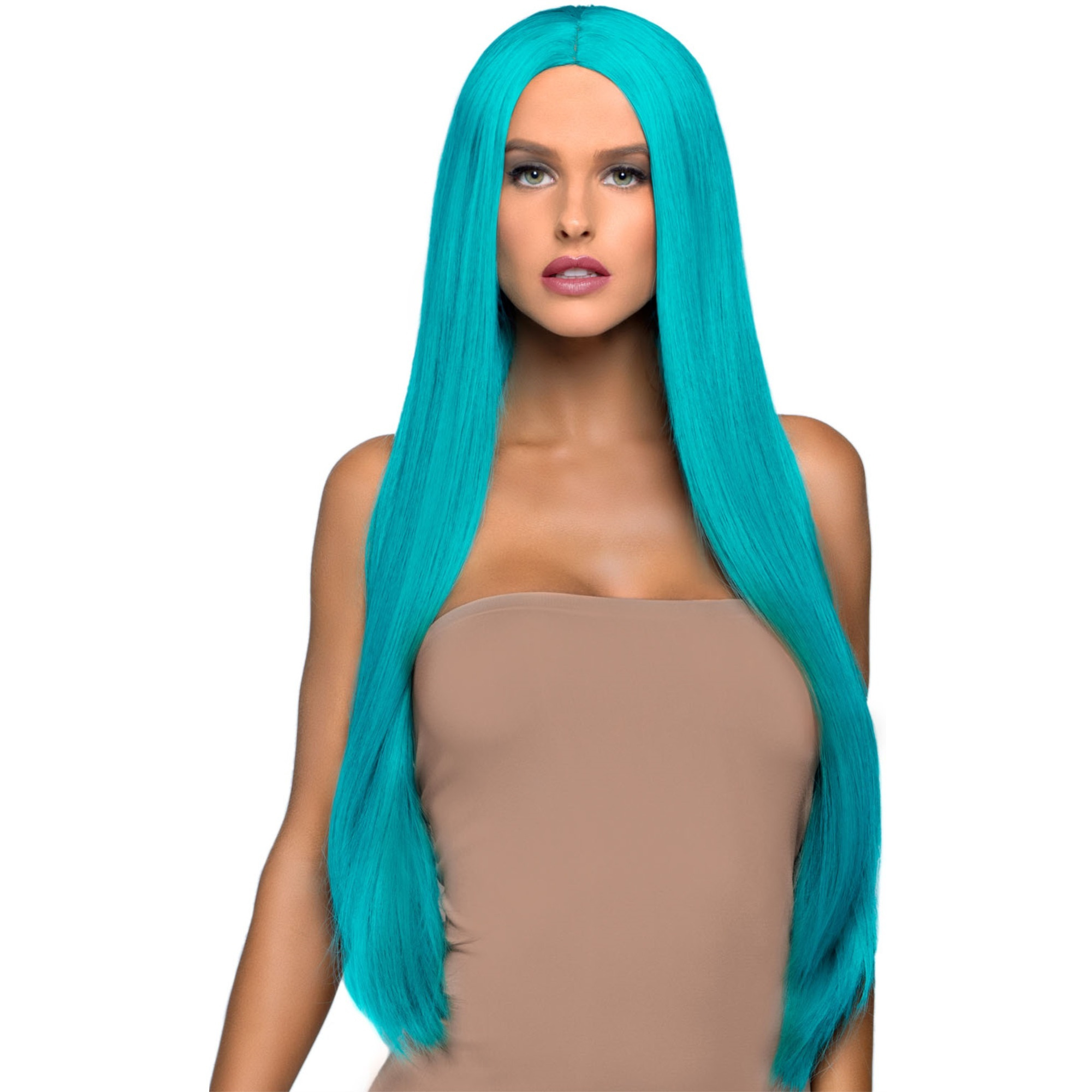 33" Long straight center part wig.