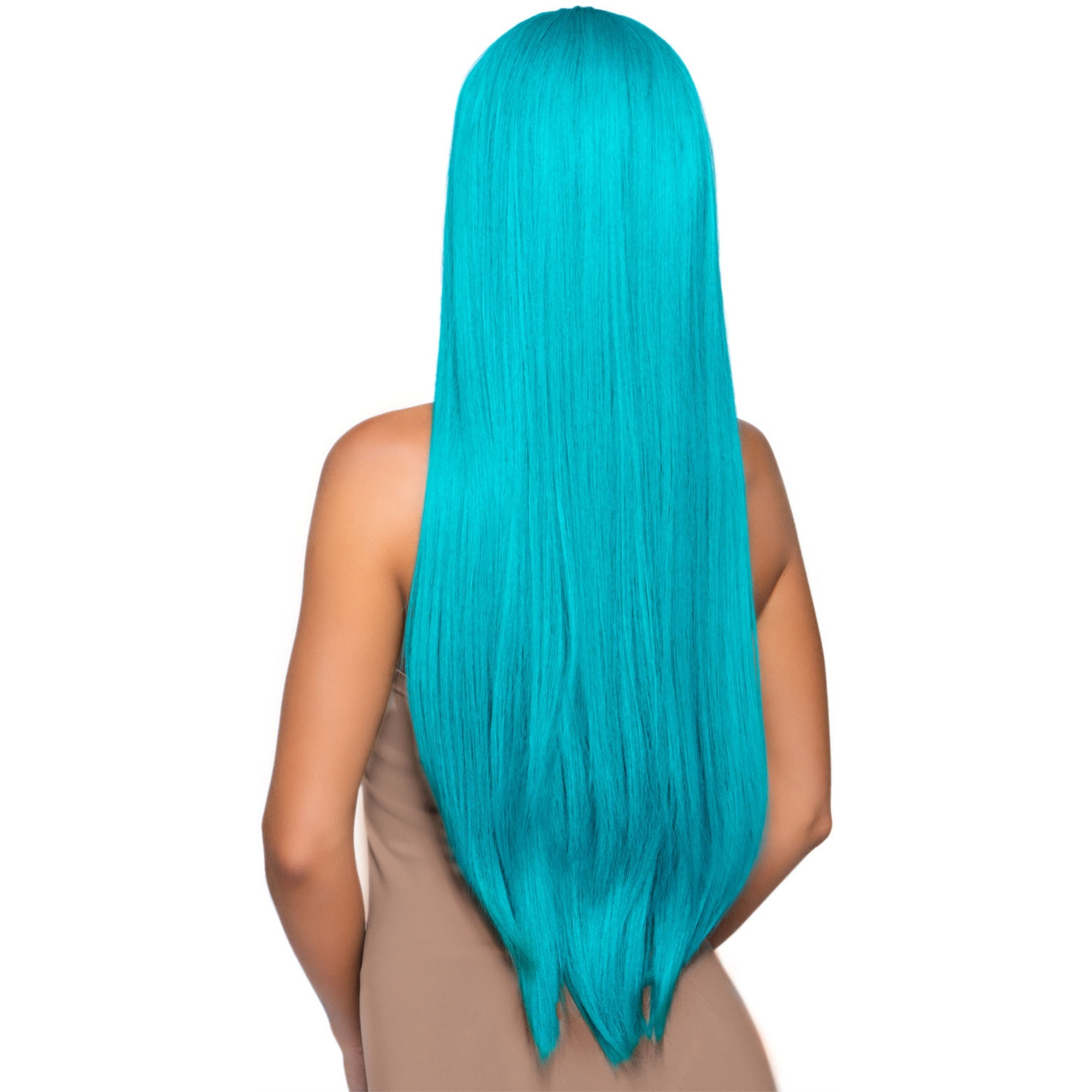 33" Long straight center part wig.