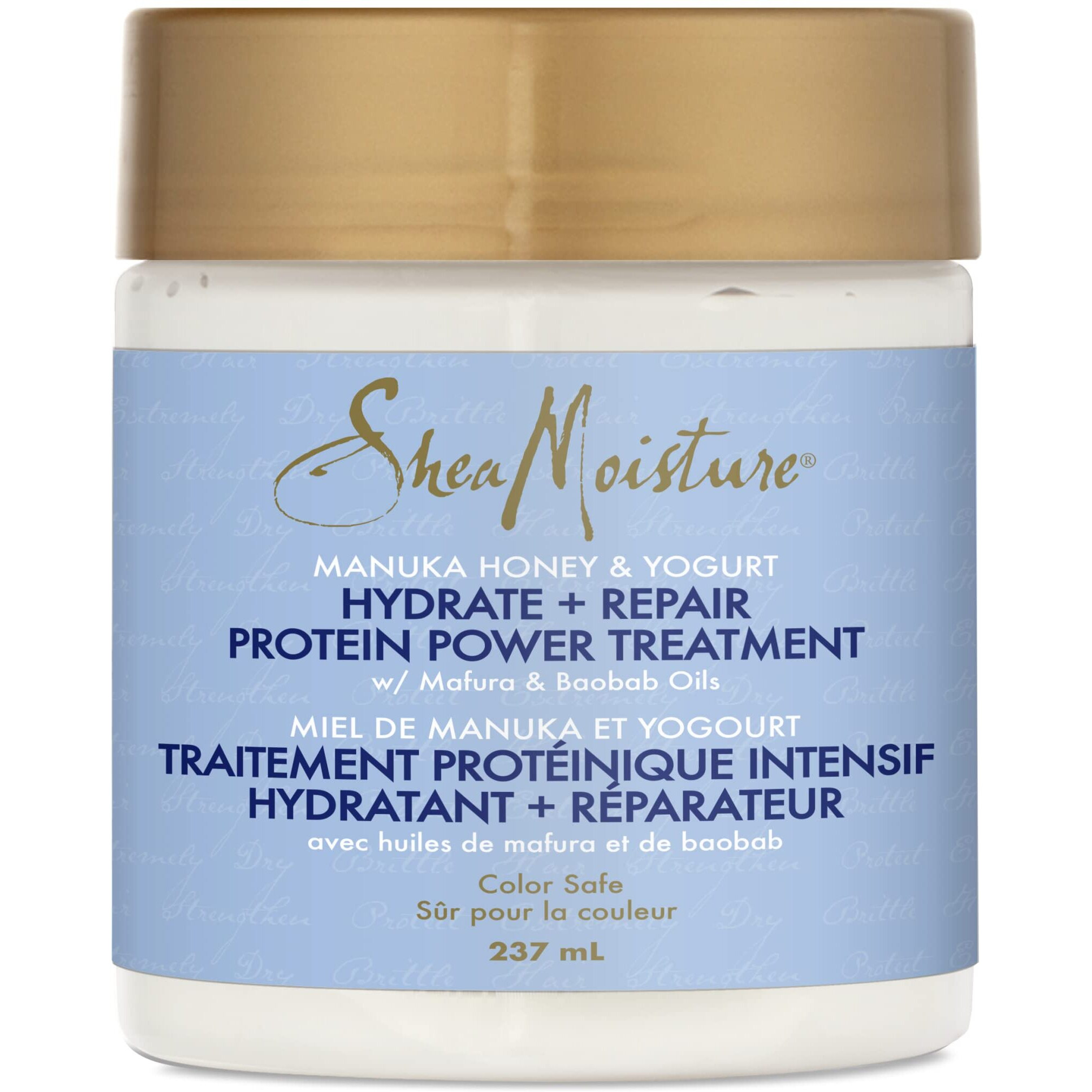 Hydrate + Repair Protein Power Hair Treatment For Dry, Damaged Hair Manuka Honey & Yogurt Sulfate-Free Deep Conditioner 237 Ml