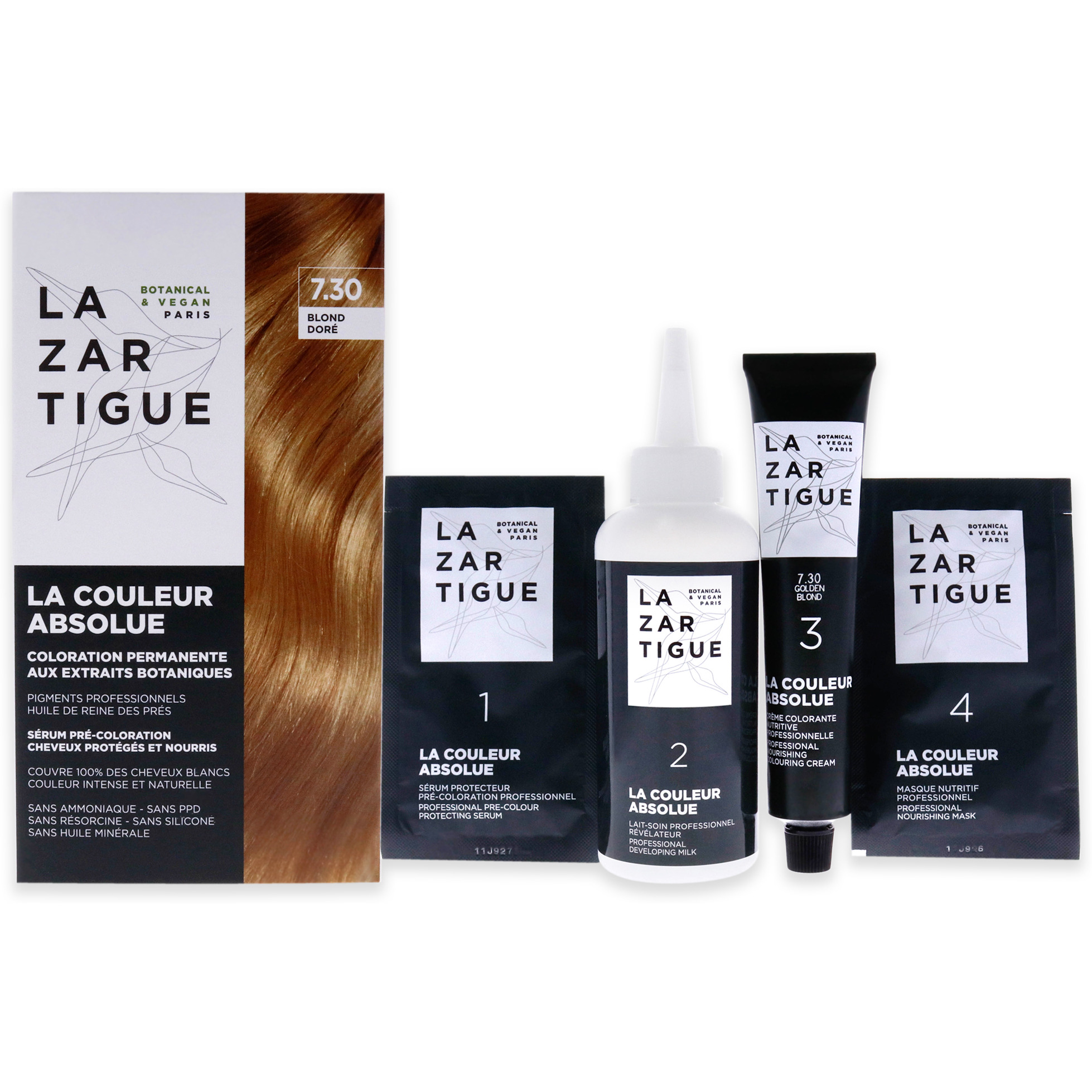La Couleur Absolue Permanent Haircolor - 7.30 Golden Blond by Lazartigue for Unisex - 1 Application Hair Color