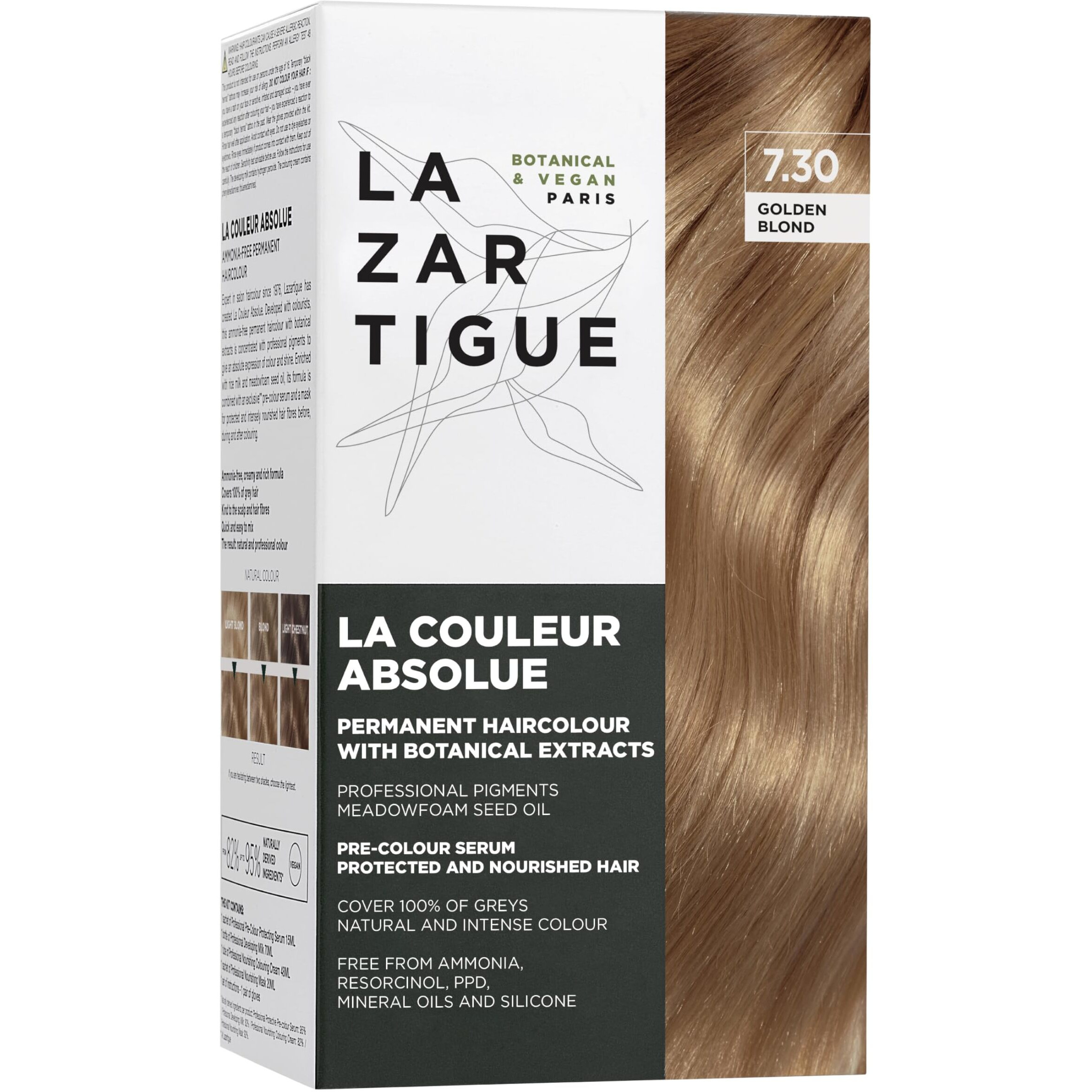 La Couleur Absolue Permanent Haircolor - 7.30 Golden Blond by Lazartigue for Unisex - 1 Application Hair Color