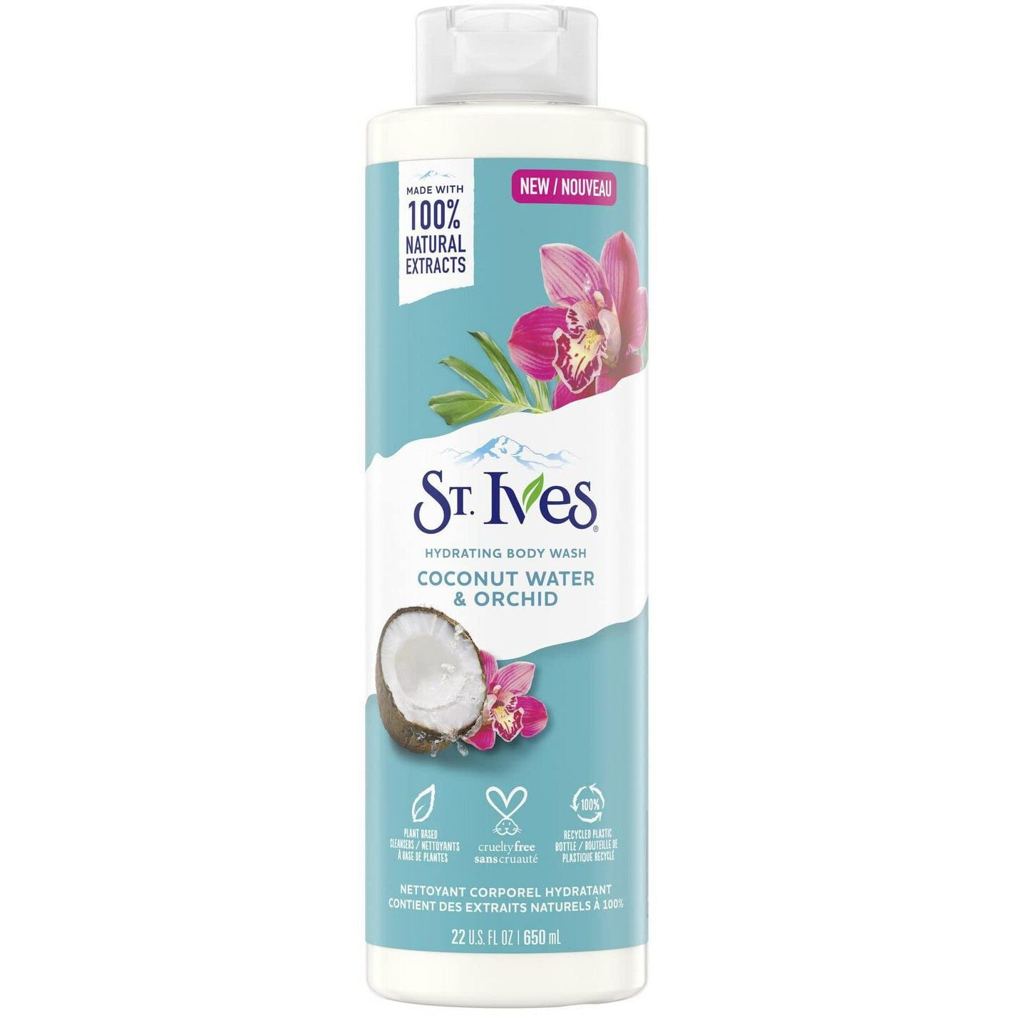 St. Ives Coconut Water & Orchid Hydrating Body Wash 100% Natural 22 oz.