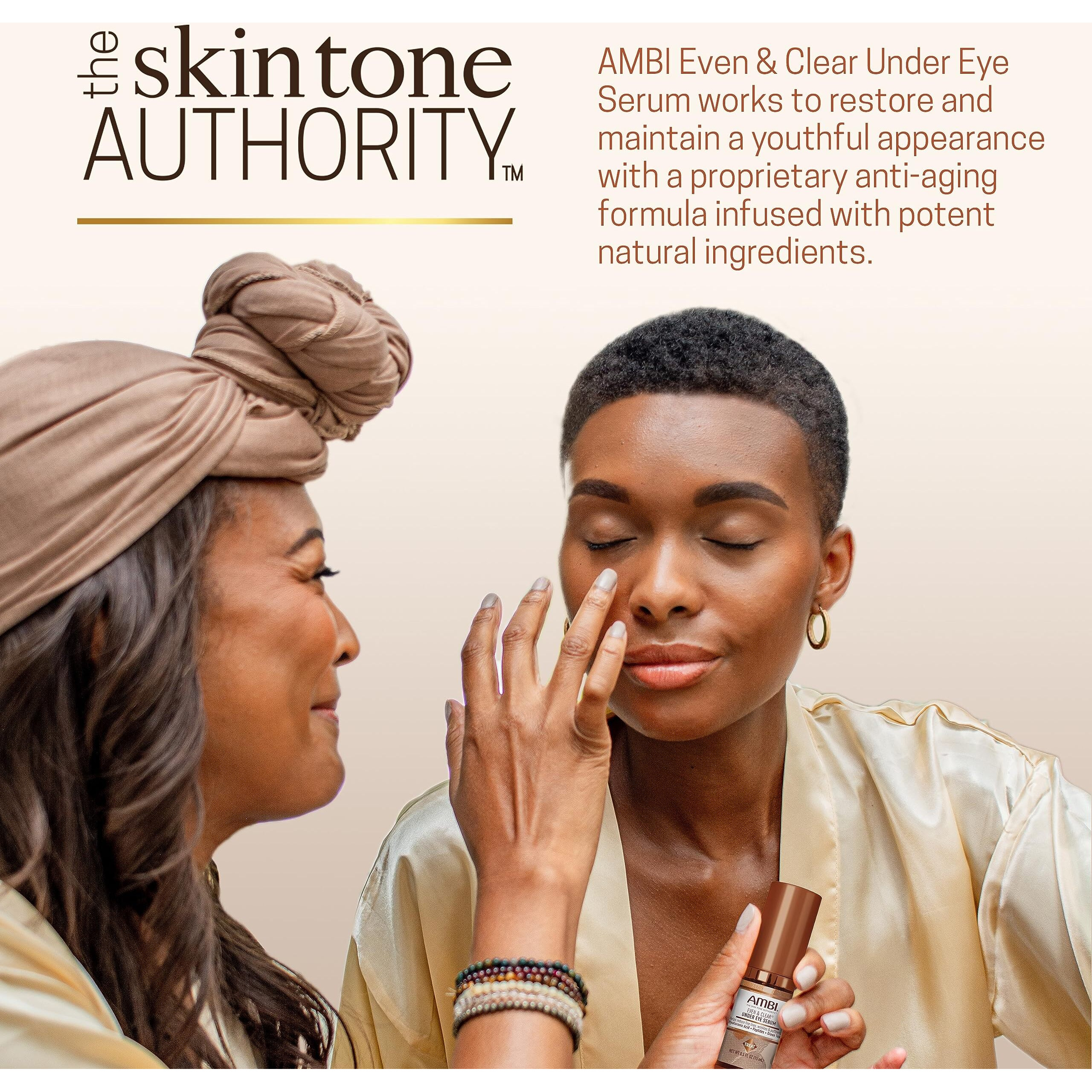 Ambi Even & Clear Under Eye Serum for All Skin Types Anti Aging Formula Features Peptides, Hyaluronic Acid, and Vitamin A to Help Reduce Fine Lines, Wrinkles, and Dark Circles , 0.5 Ounce