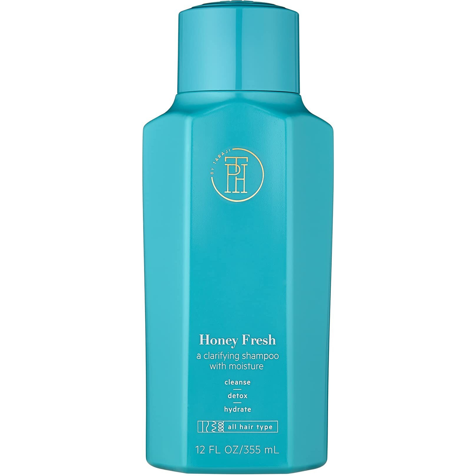 TPH BY TARAJI Honey Fresh Sulfate Free Clarifying Shampoo for Buildup with Aloe, Honey & Willowbark Extract | For Oily Hair | Gentle, Non-Irritating, Anti-Residue | For Women & Men, 12 fl. oz