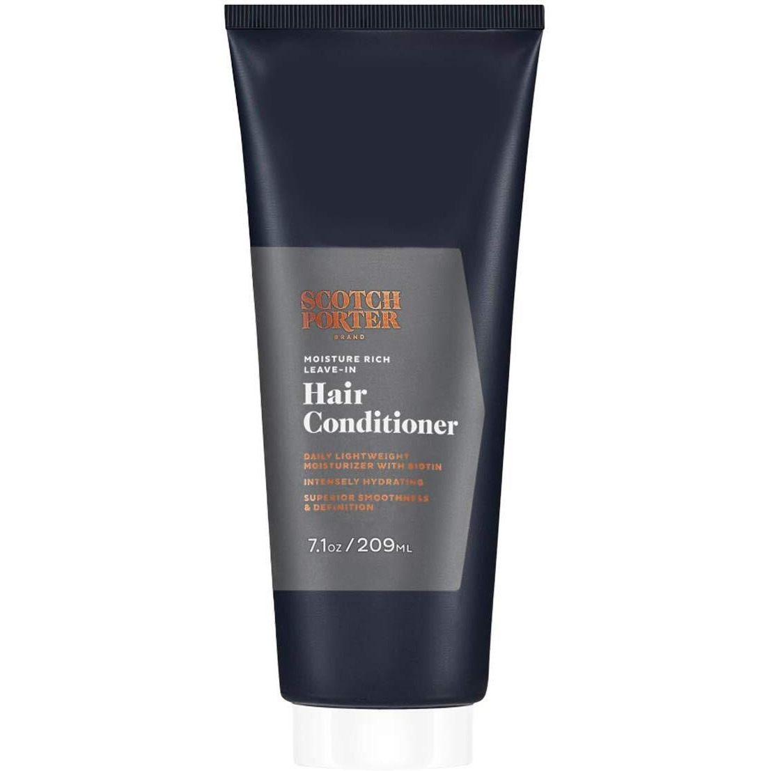 Scotch Porter Moisture Rich Leave-In Hair Conditioner for Men | Superior Smoothness & Definition | Free of Parabens, Sulfates & Silicones | Vegan | 7.1oz Bottle