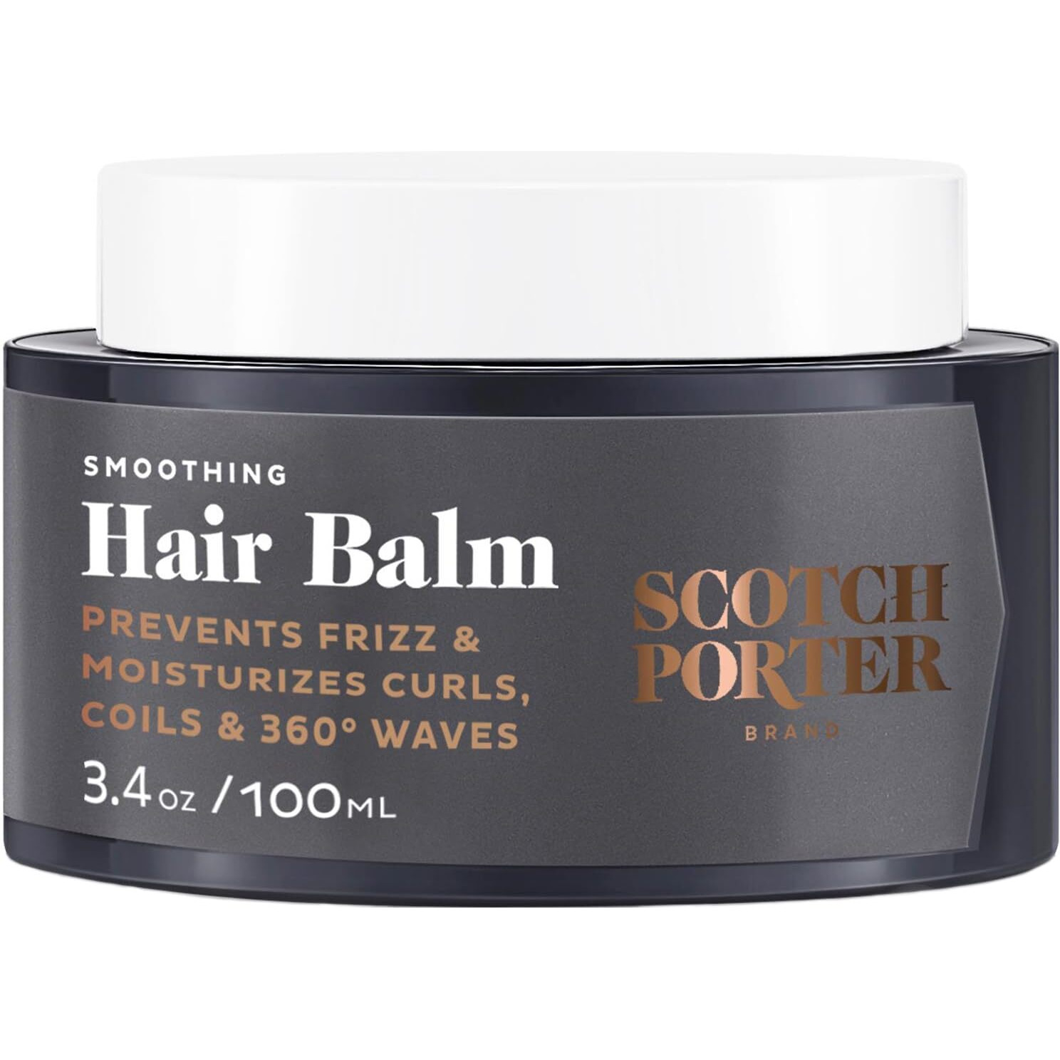 Scotch Porter Smoothing Hair Balm for Men | Instantly Controls, Moisturizes, Defines & Adds Shine | Free of Parabens, Sulfates & Silicones | Vegan | 3.4oz
