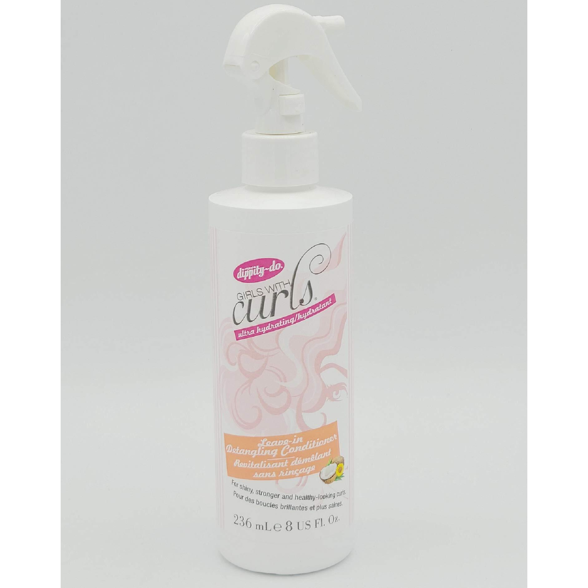 DIPPITY-DO GIRLS WITH CURLS COCONUT LEAVE IN DETANGLING CONDITIONER DETANGLER 8 OZ.