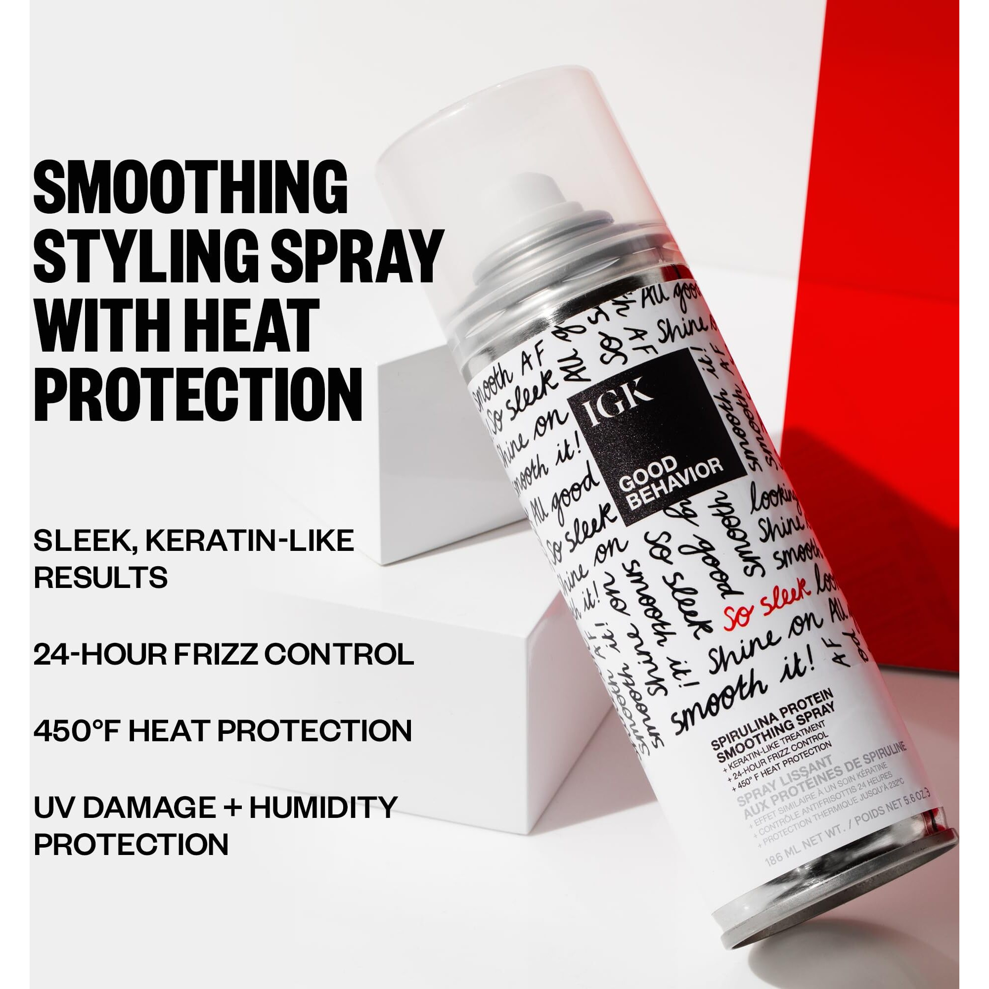 Good Behavior Spirulina Protein Smoothing Spray by IGK for Women - 5.6 oz Hair Spray