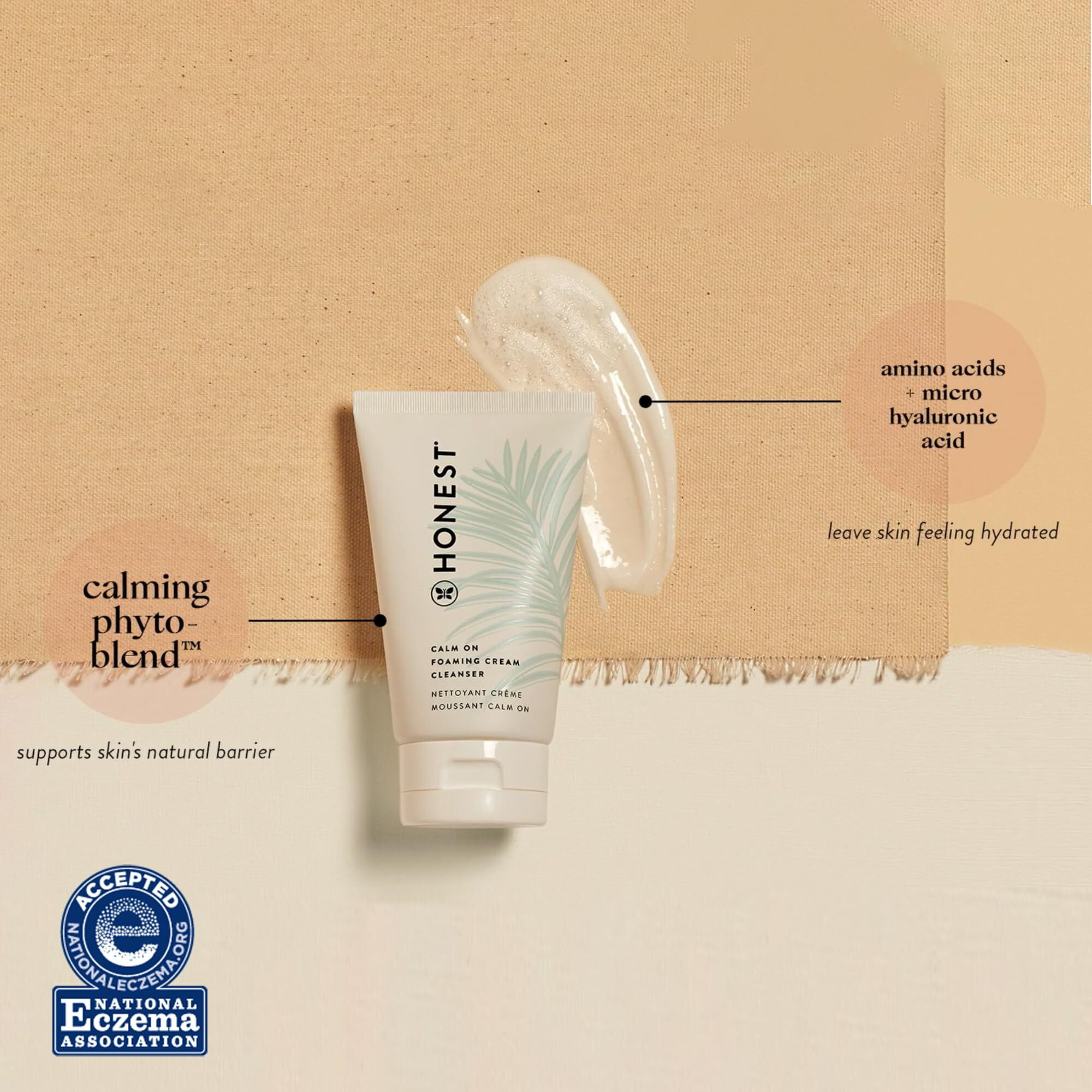 Calm on Foaming Cream Cleanser by Honest for Women - 4 oz Cleanser