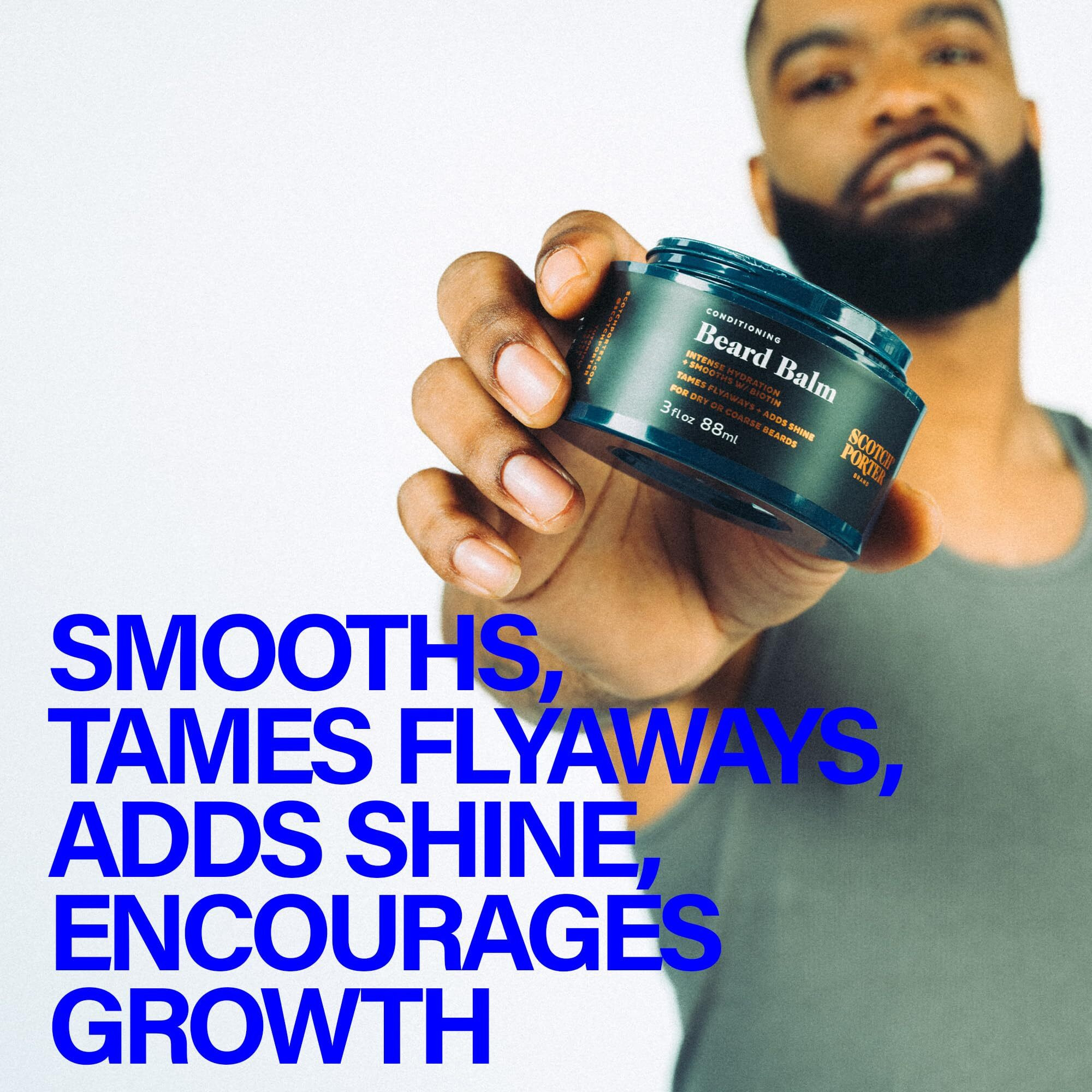 Scotch Porter Conditioning Beard Balm for Men | Hydrates, Smooths, Adds Shine & Tames Flyaway Hair | Free of Parabens, Sulfates & Silicones | Vegan | 3oz Jar