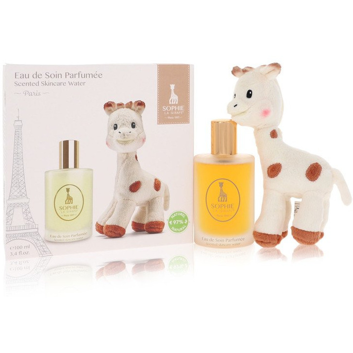 Sophie La Girafe Eau de Soin Parfumee by Sophie La Girafe Gift Set -- 3.4 oz Scented Skincare Water (Alcohol-Free) + 1 Sophie La Girafe Soft Toy(D0102HA52FG.)