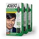 Just For Men Shampoo-In Color (Formerly Original Formula), Mens Hair Color with Keratin and Vitamin E for Stronger Hair - Darkest Brown-Black, H-50A, Pack of 3