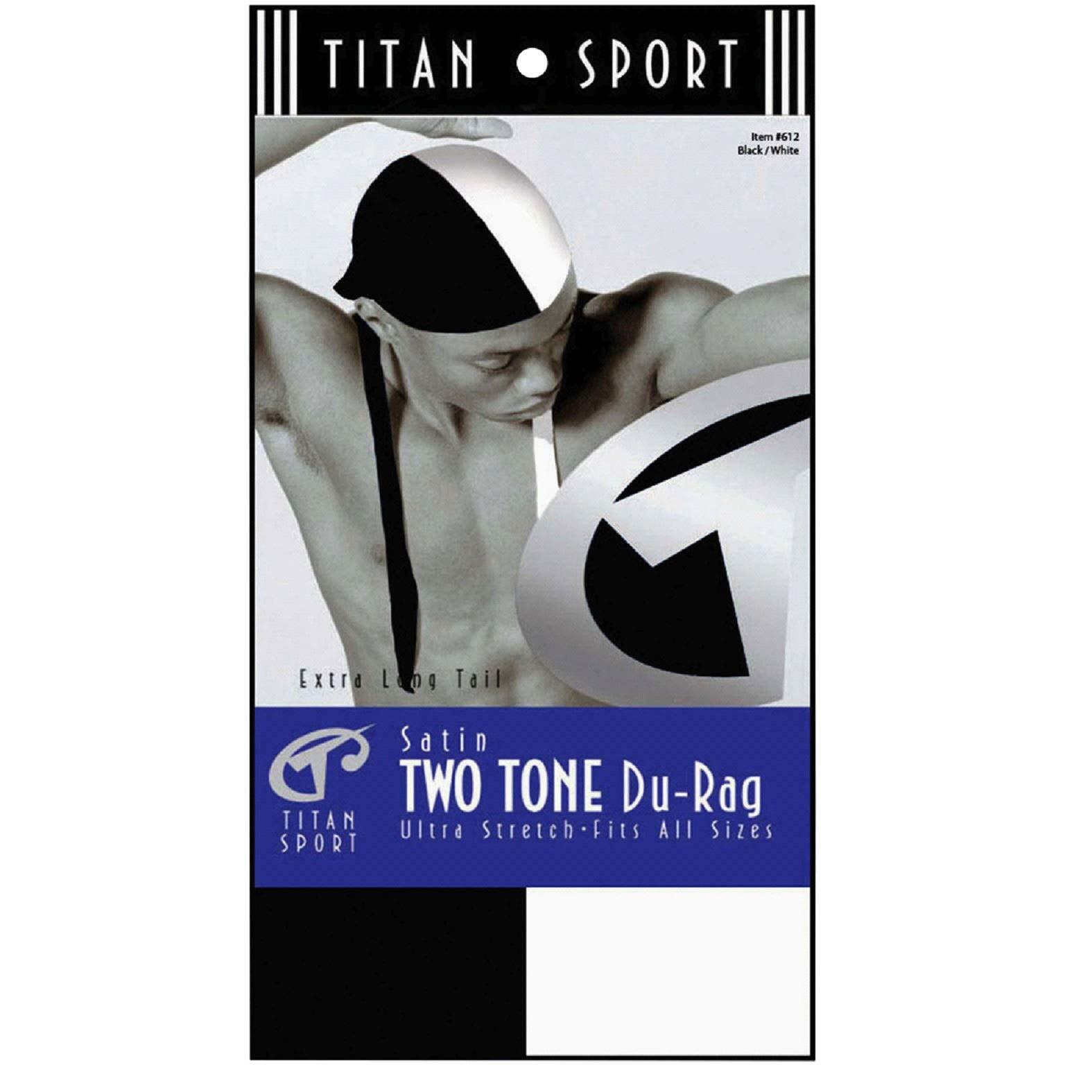 TITAN Sport Satin Two Tone Du-Rag Black/White (Item612)