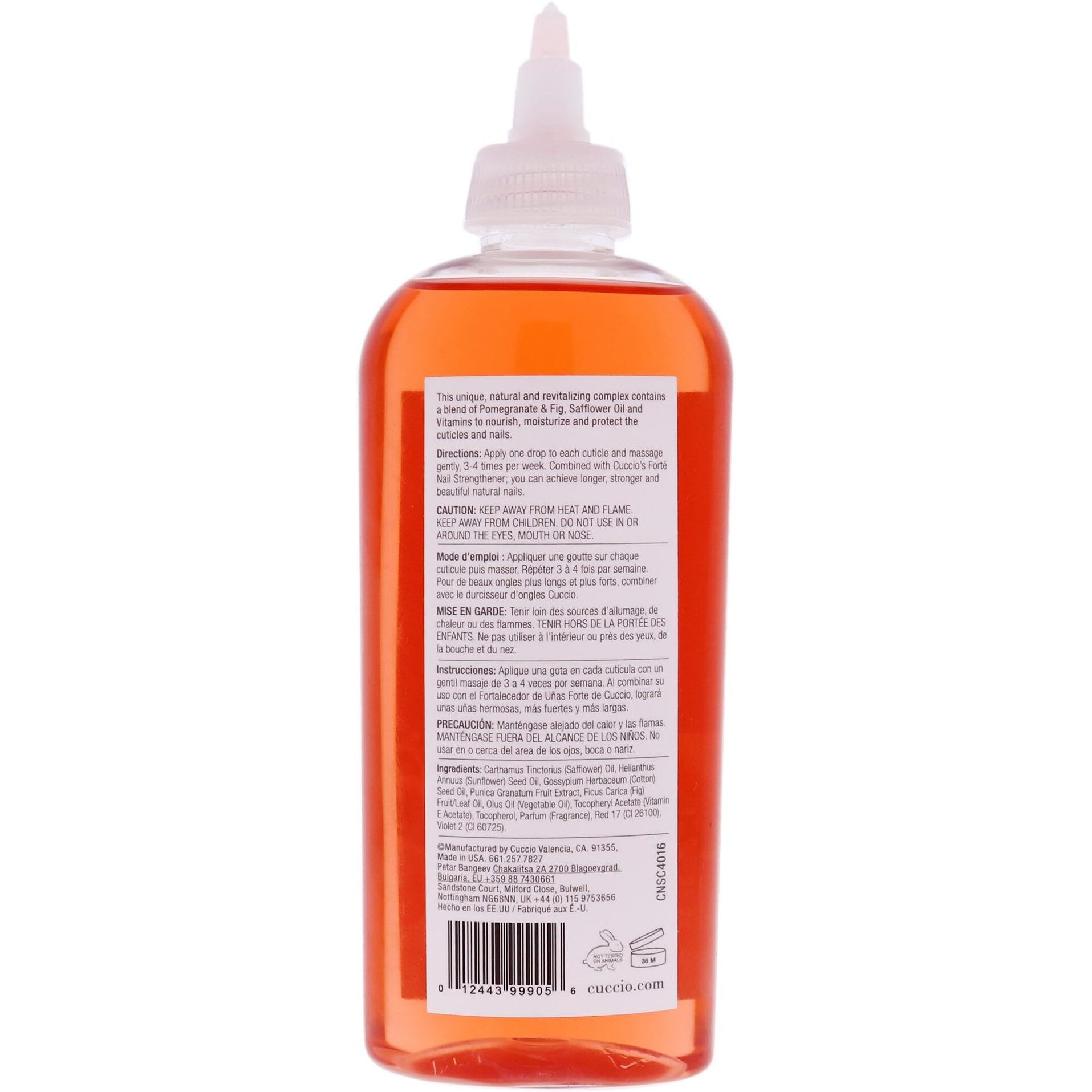 Cuticle Revitalizing Oil - Pomegranate and Fig Manicure by Cuccio Naturale for Unisex - 8 oz Oil