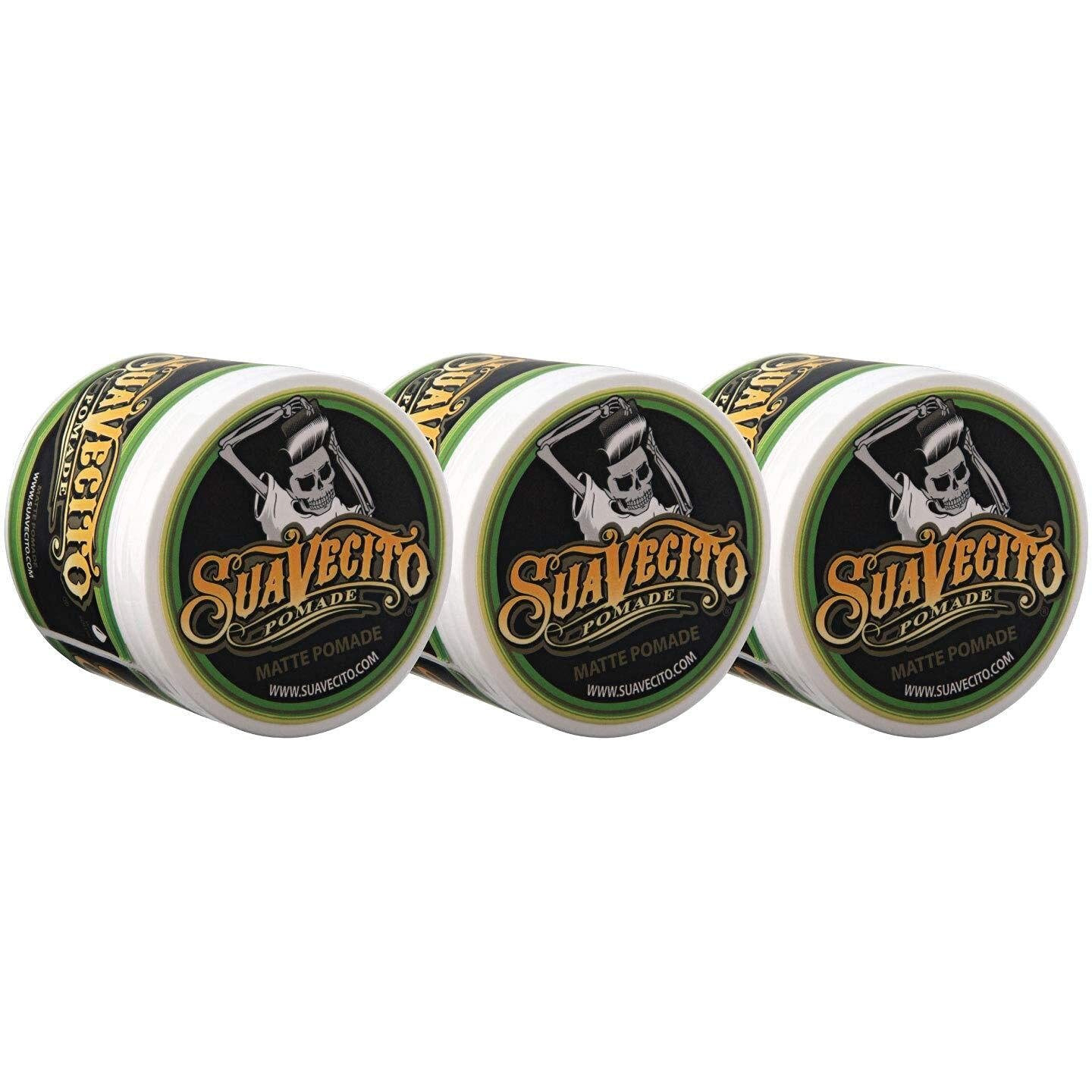 Suavecito Pomade Matte (Shine-Free) Formula 4 oz, 3 Pack - Medium Hold Hair Pomade For Men - Low Shine Matte Hair Paste For Natural Texture Hairstyles