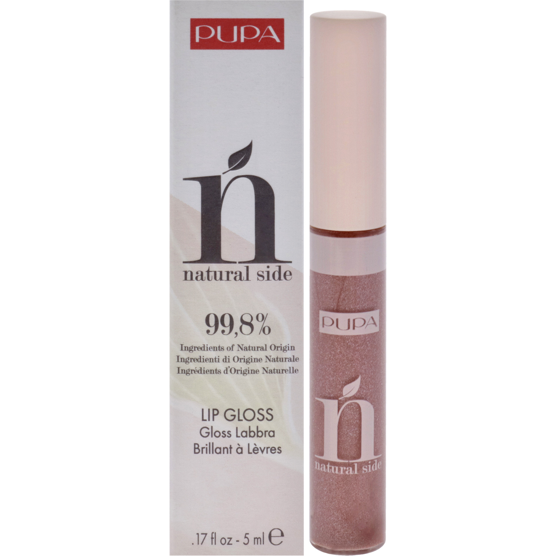 Natural Side Lip Gloss - 004 Pearly Nude by Pupa Milano for Women - 0.17 oz Lip Gloss