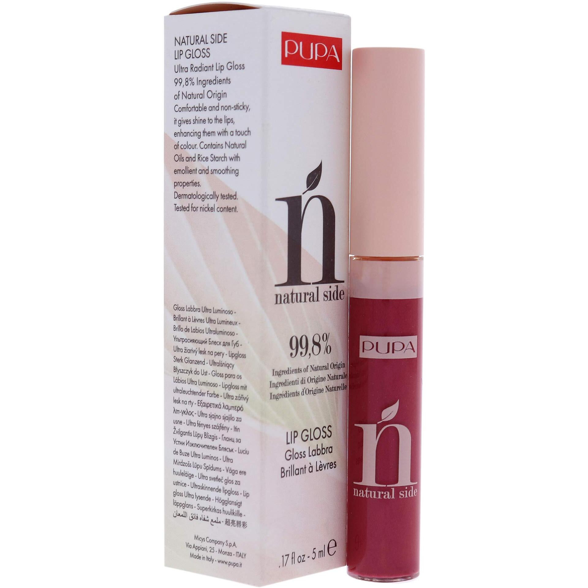Natural Side Lip Gloss - 006 Crystal Fuchsia by Pupa Milano for Women - 0.17 oz Lip Gloss