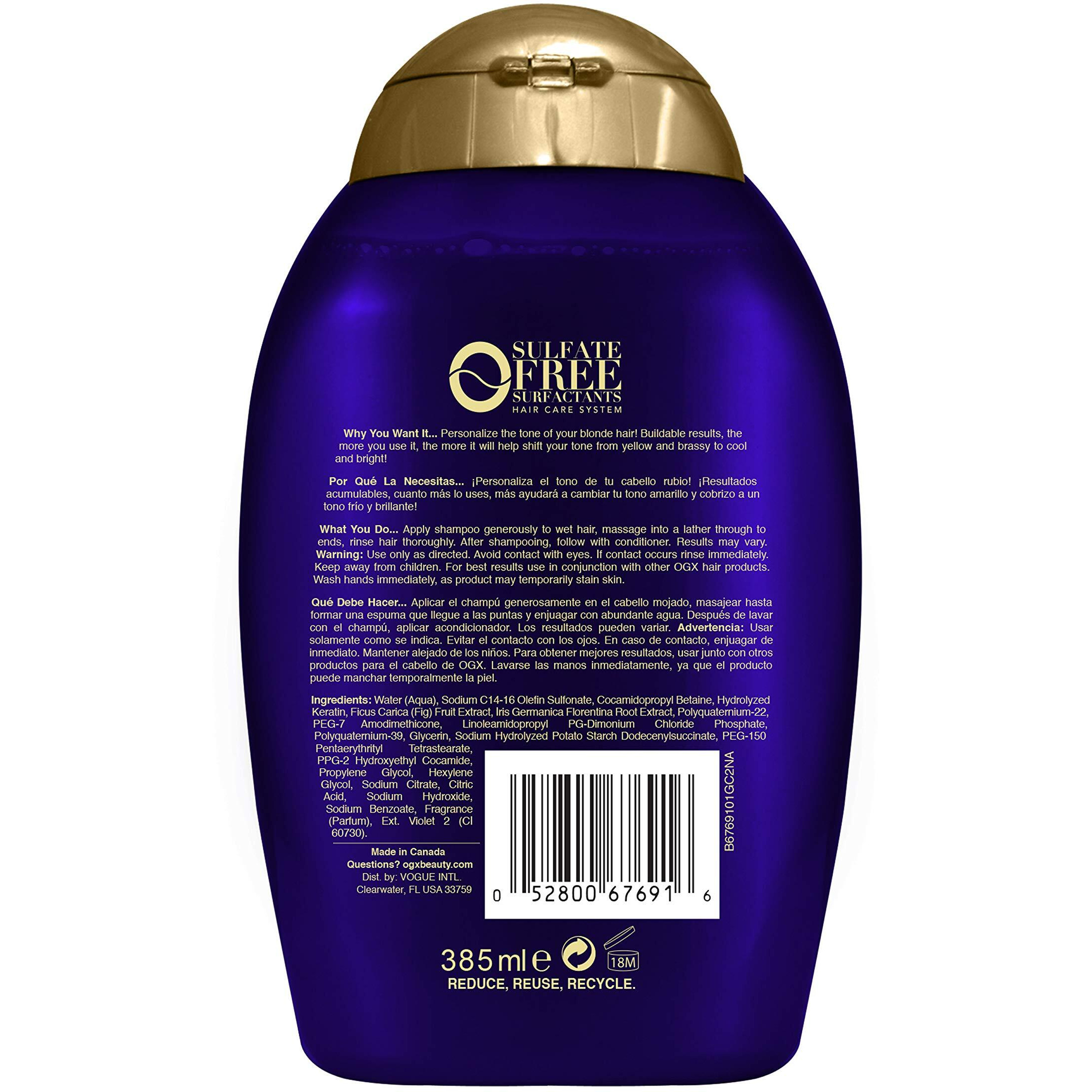 OGX Impecca-Blonde Purple Toning Shampoo, 13 fl oz