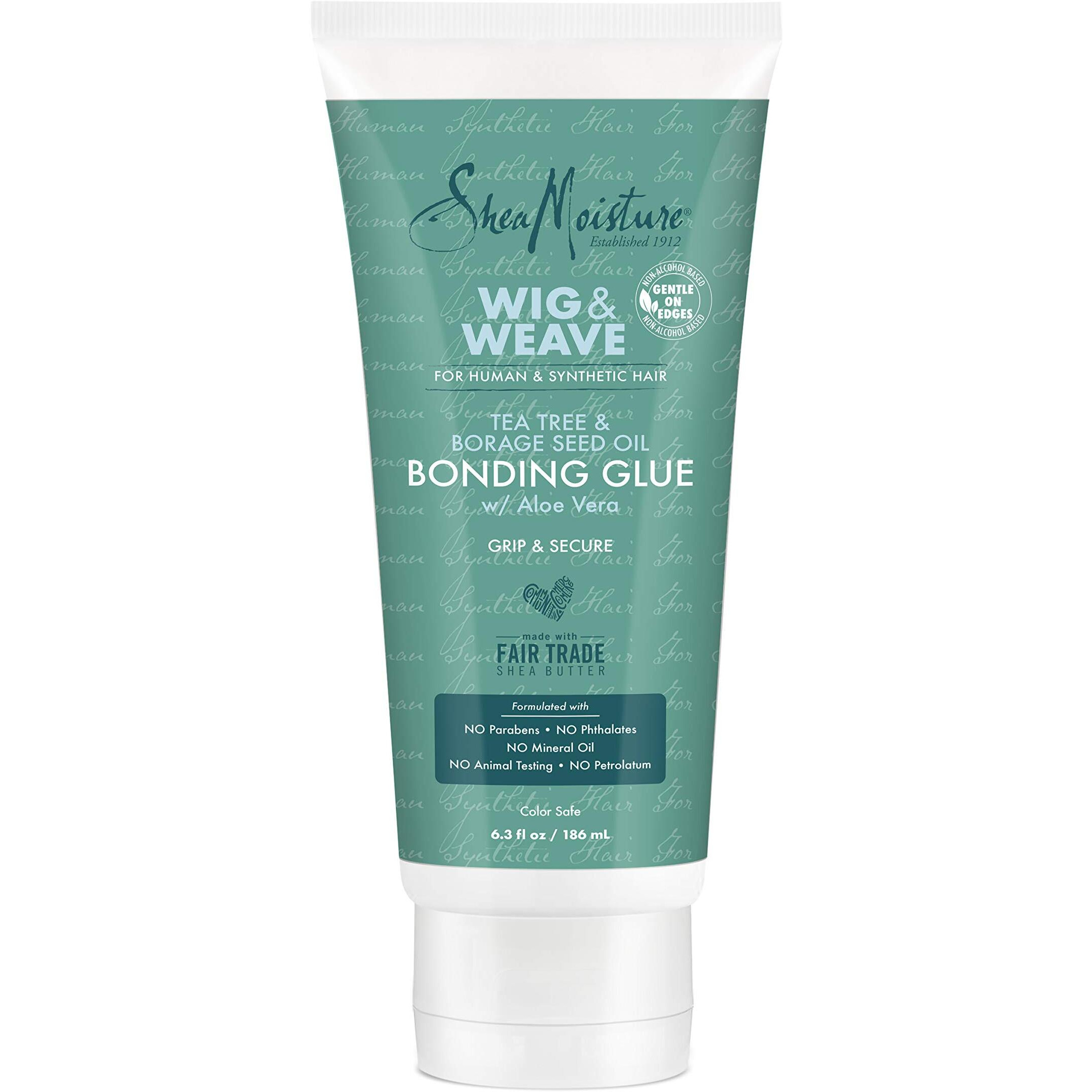SheaMoisture Bonding Glue Hair Cream for Wig and Weave, Tea Tree and Borage Seed Water-based Hair Product, 6.3 Ounce