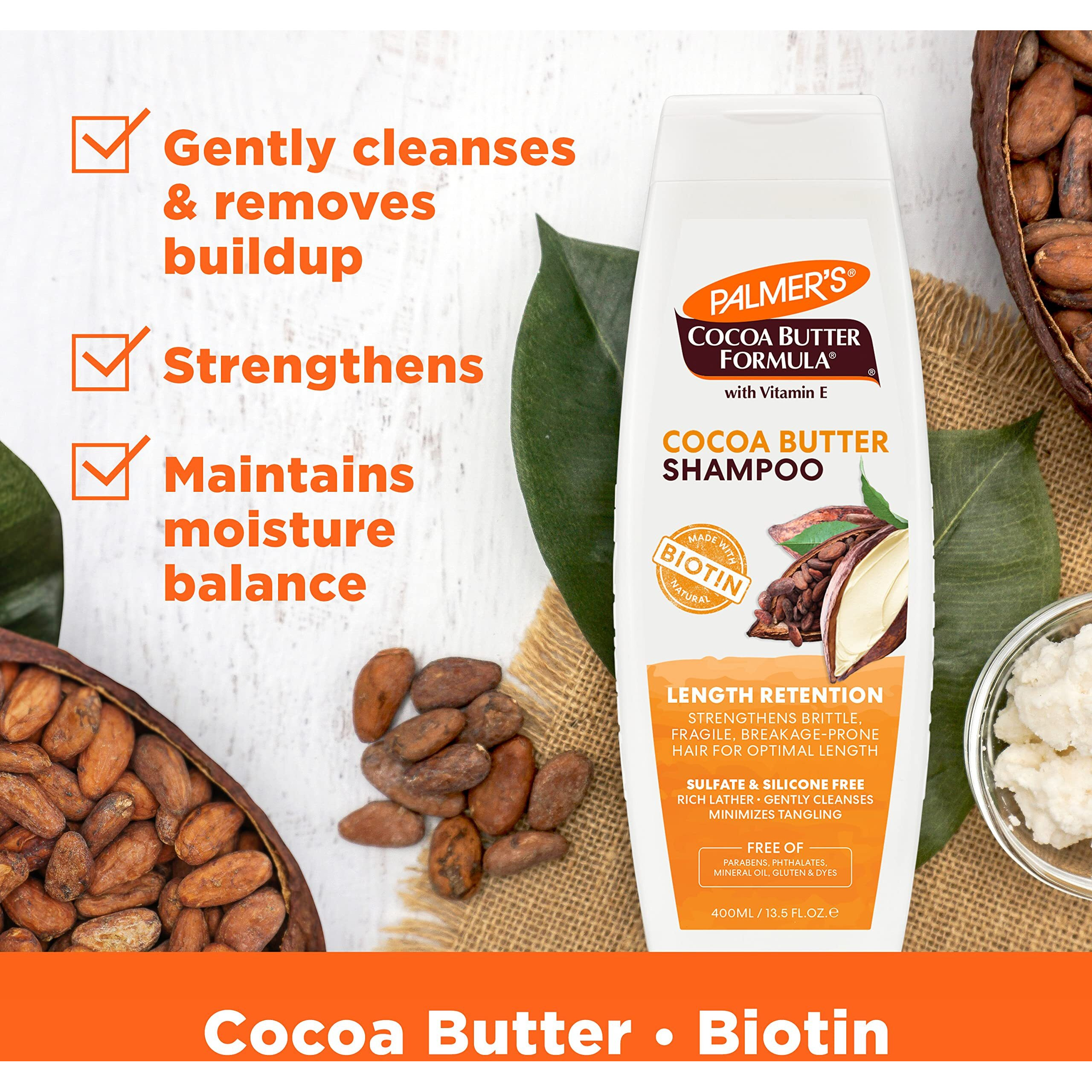 Palmer's, Cocoa Butter Formula Biotin Length Retention Shampoo, 13.5 Fl Oz