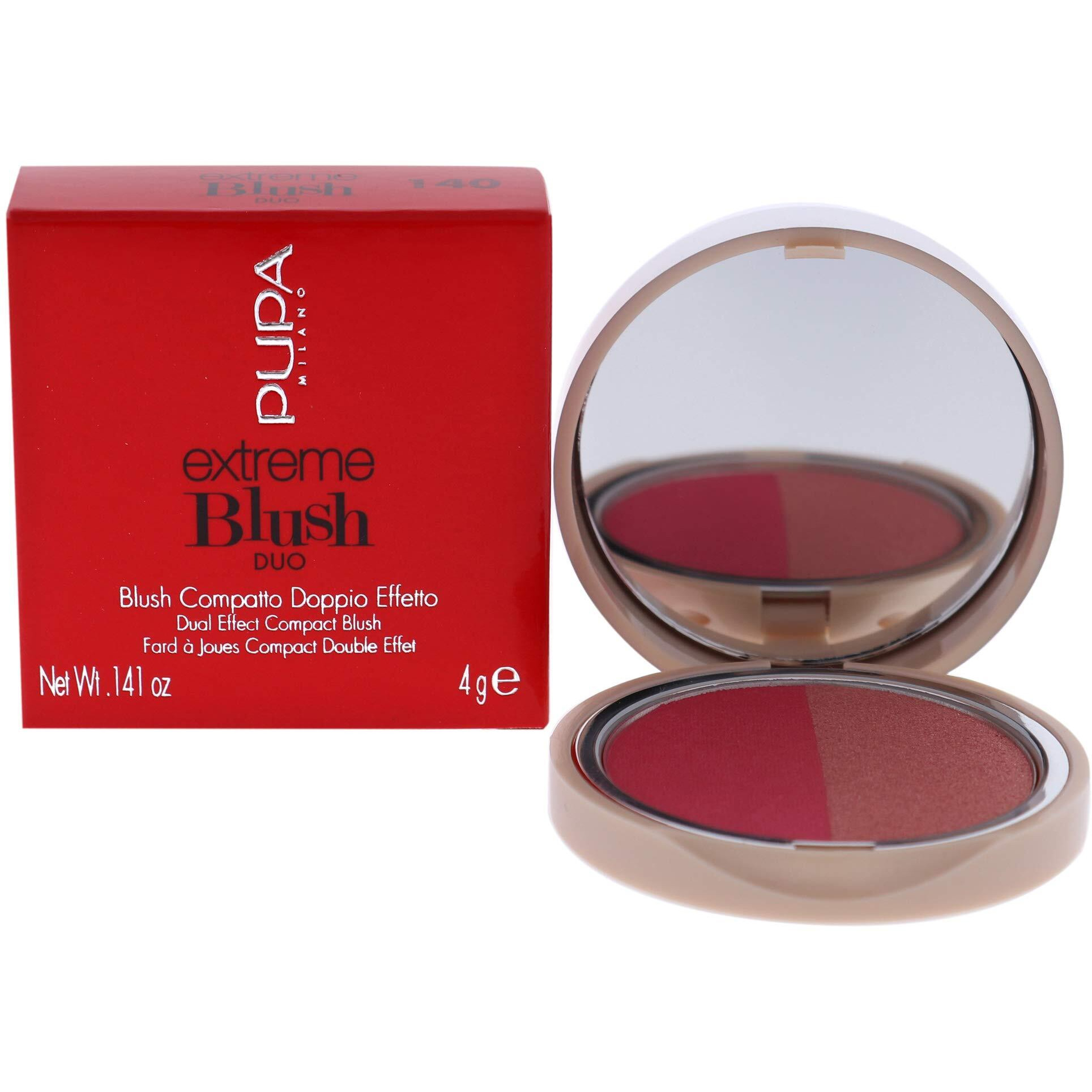Extreme Blush Duo - 140 Radiant Flamingo - Glow Creamy by Pupa Milano for Women - 0.141 oz Blush