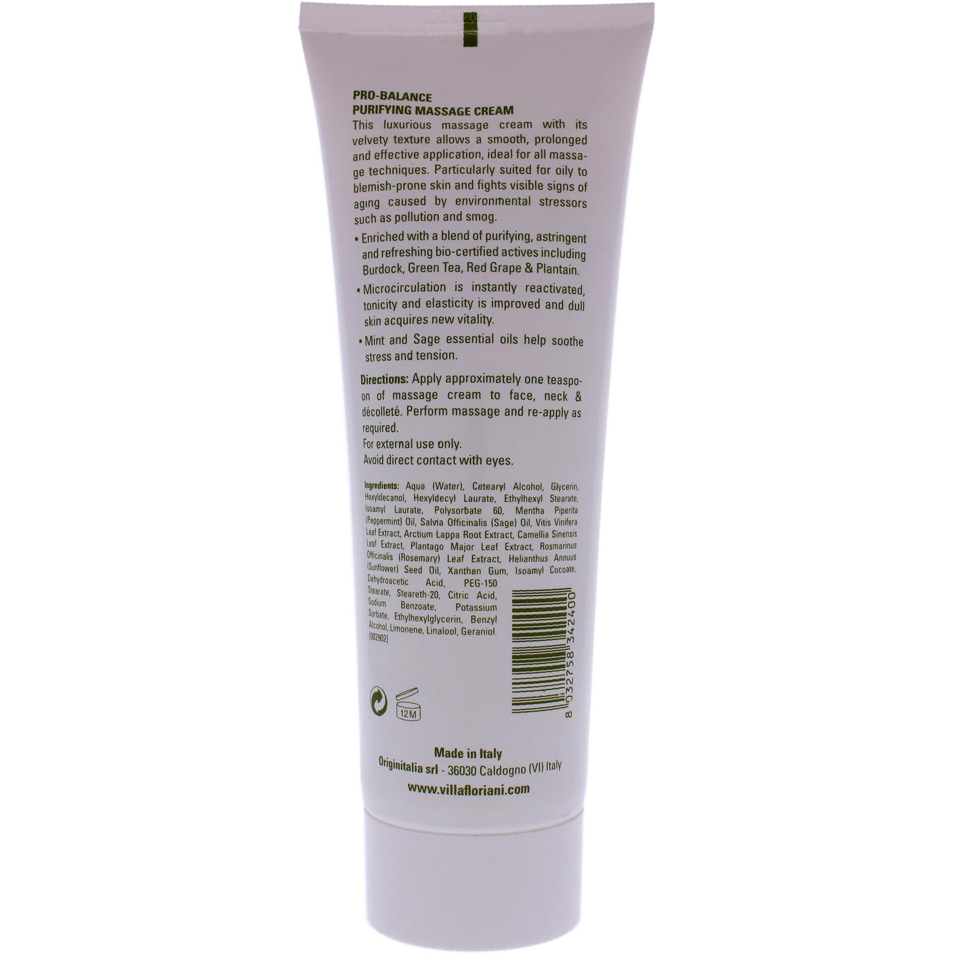 Pro-Balance Purifying Massage Cream by Villa Floriani for Women - 8.45 oz Treatment