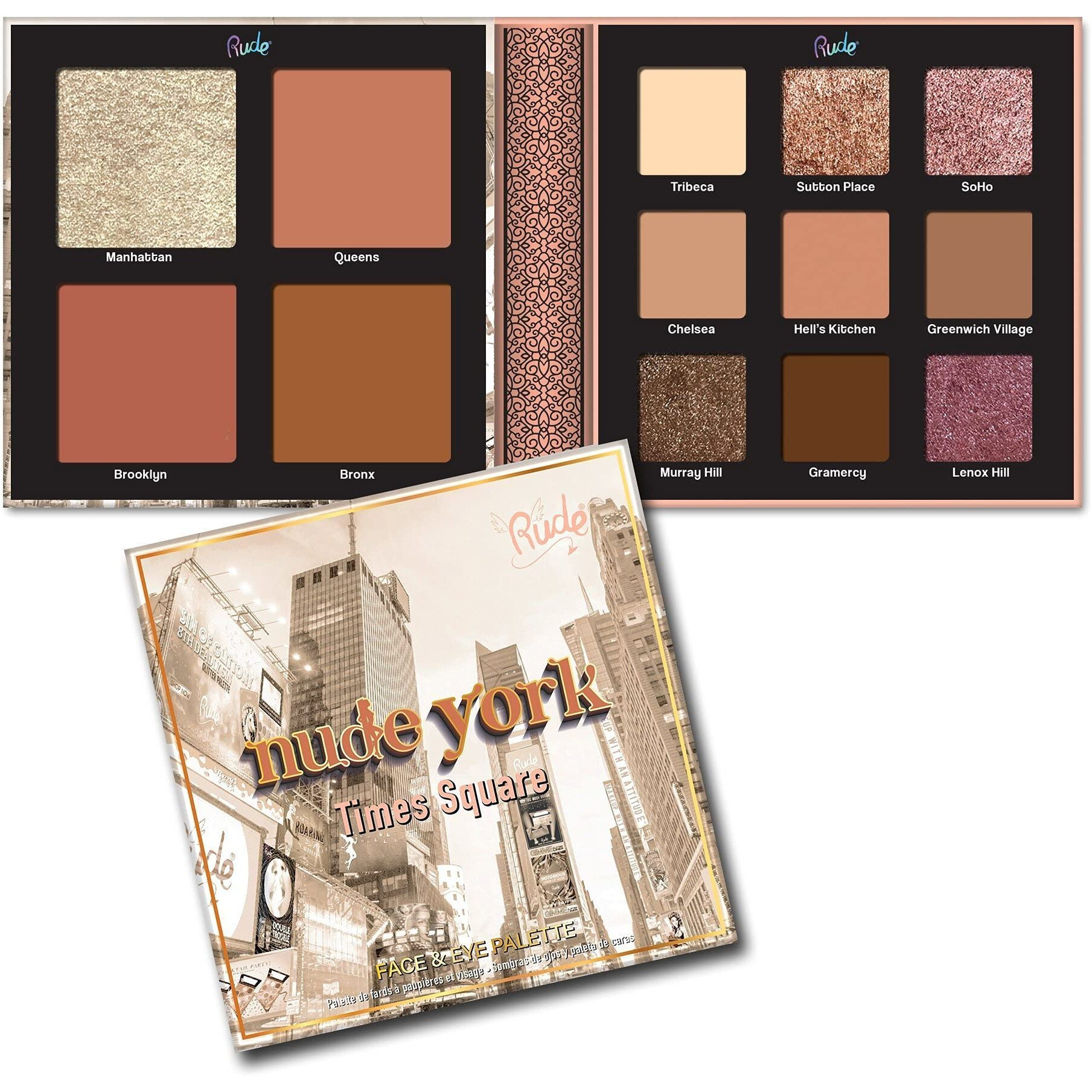 RUDE Nude York Face & Eye Palette(D0102H2BP1Y)