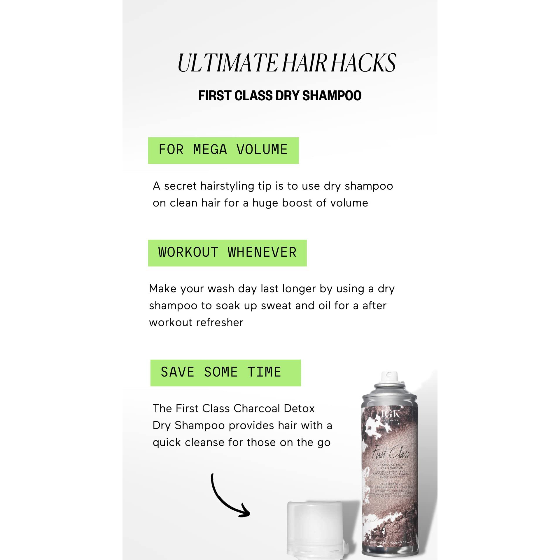 First Class Charcoal Detox Dry Shampoo by IGK for Unisex - 2 oz Dry Shampo