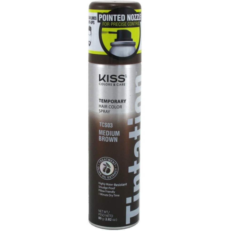 Red By Kiss Temporary Hair Color Spray - Medium Brown - 2.82 oz