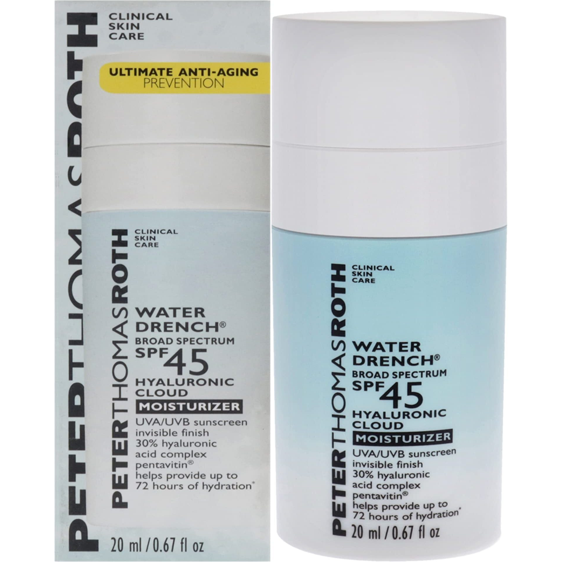 Water Drench Cloud Cream Moisturizer SPF 45 by Peter Thomas Roth for Unisex - 0.67 oz Cream