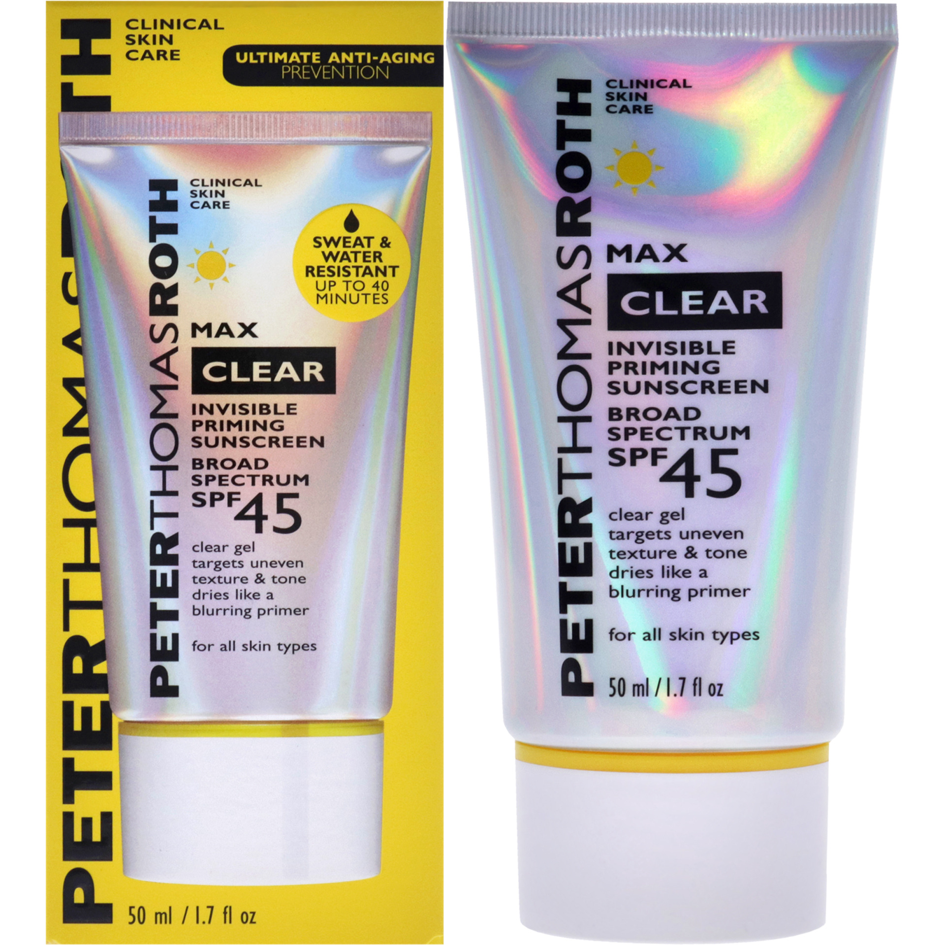 Clear Invisible Priming Sunscreen SPF 45 by Peter Thomas Roth for Unisex - 1.7 oz Sunscreen