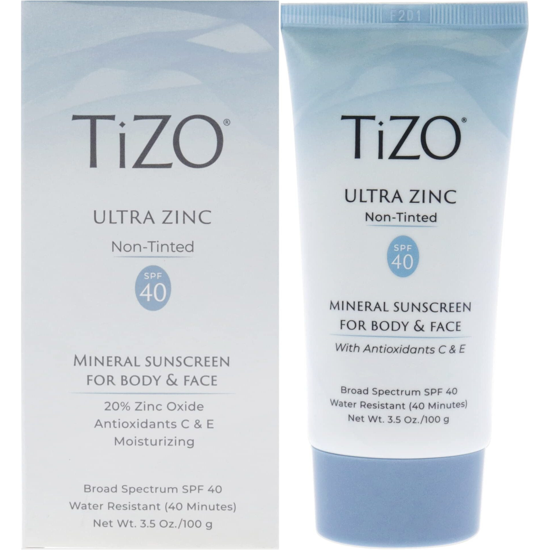 Ultra Zinc Body and Face Non-tinted SPF 40 by Tizo for Unisex - 3.5 oz Sunscreen