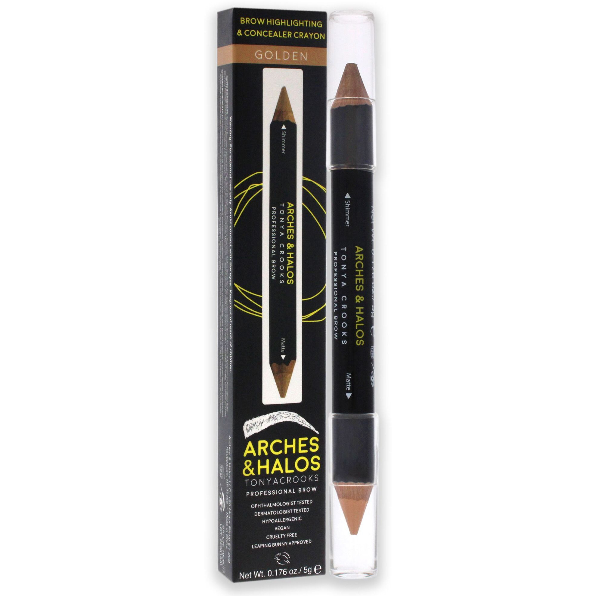 Brow Highlighting and Concealer Crayon - Golden by Arches and Halos for Women - 0.176 oz Highlighter