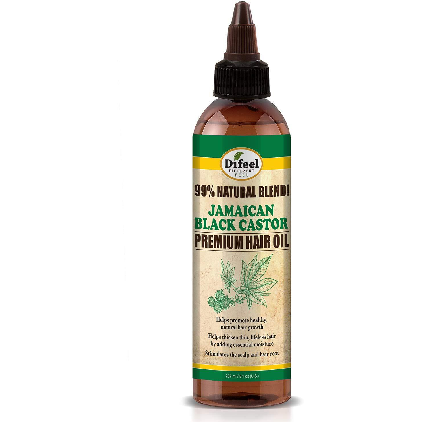 Difeel 99% Natural Premium Jamaican Black Castor Hair Oil 8 oz.