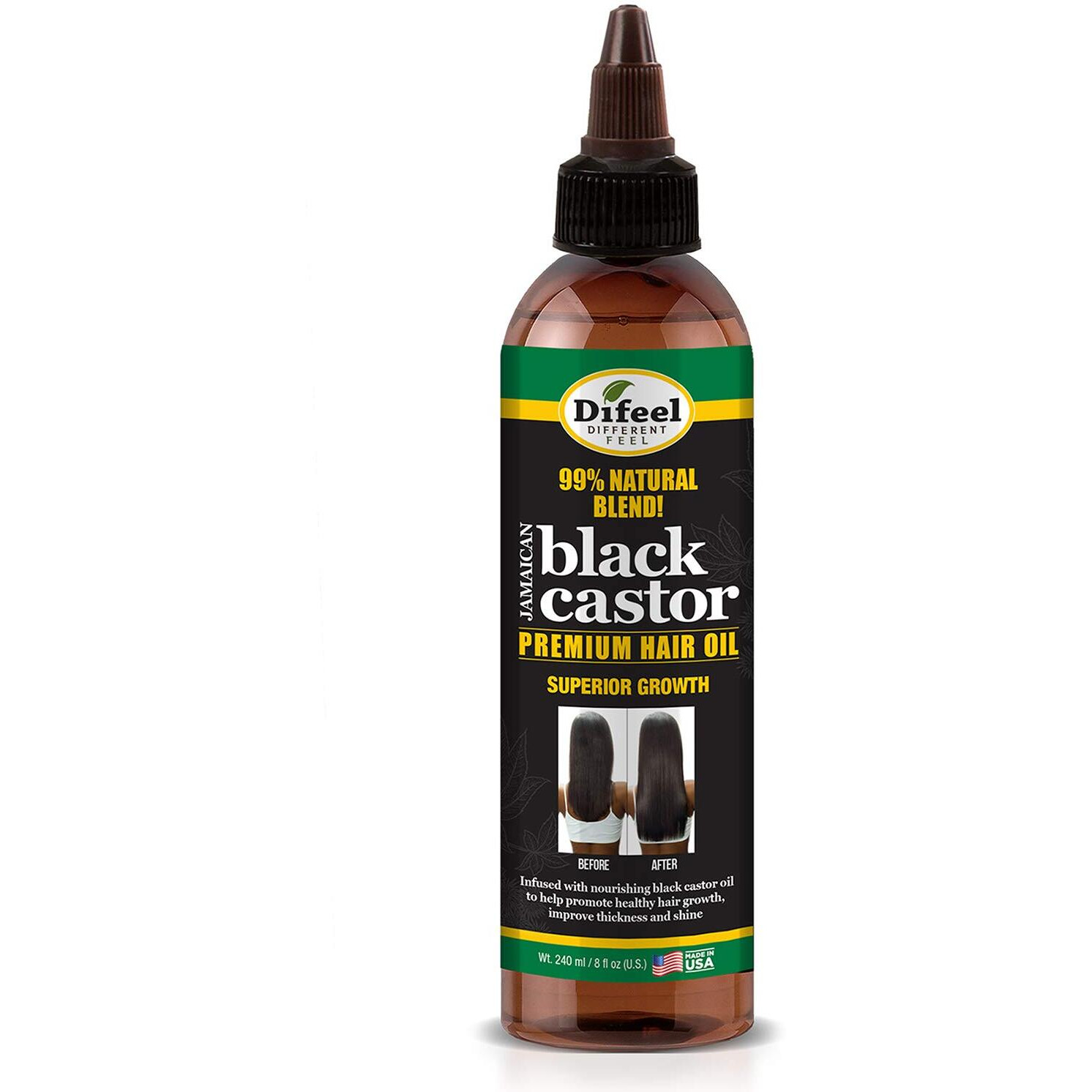 Difeel 99% Natural Blend Jamaican Black Castor Hair Oil 8 oz.