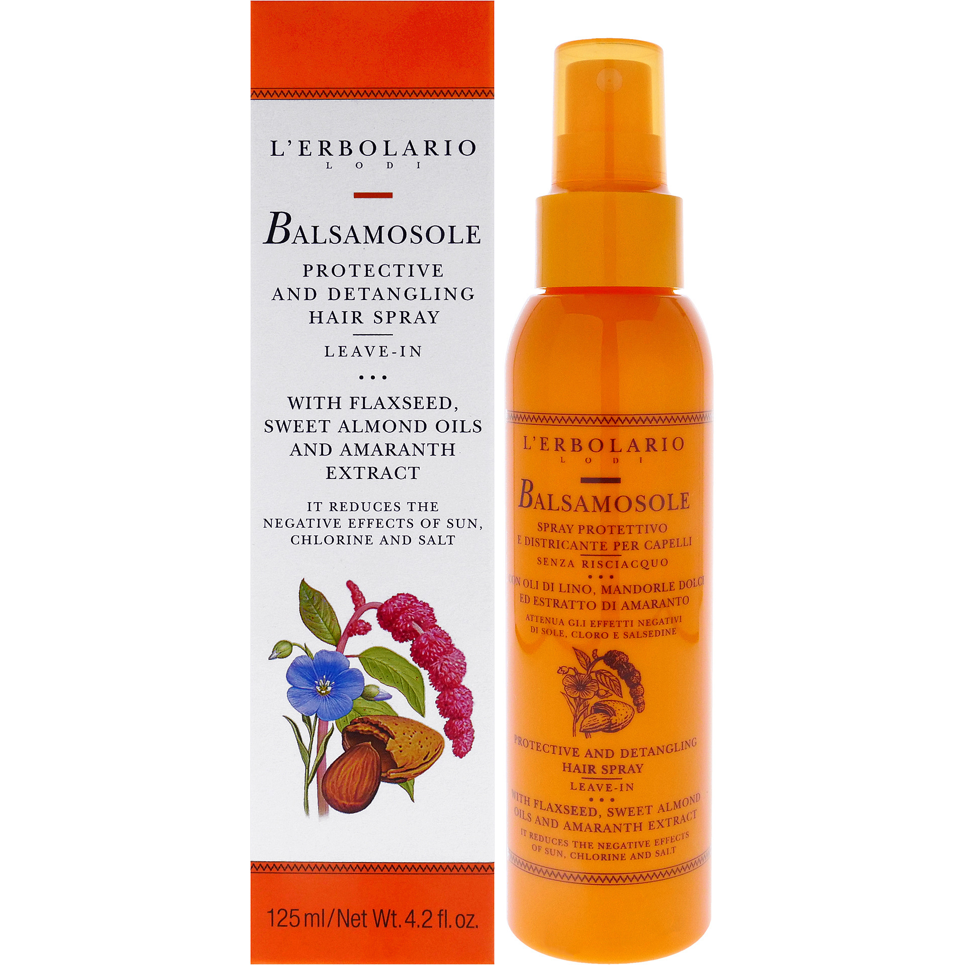 Balsamosole Protective and Detangling Hair Spray Leave-In by LErbolario for Women - 4.2 oz Hair Spray