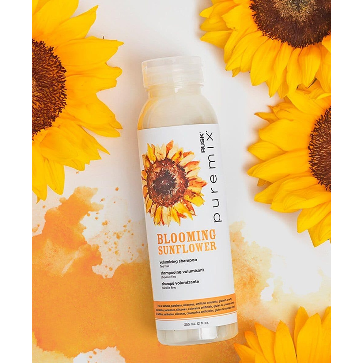 Puremix Blooming Sunflower Volumizing Shampoo - Fine Hair by Rusk for Unisex - 12 oz Shampoo