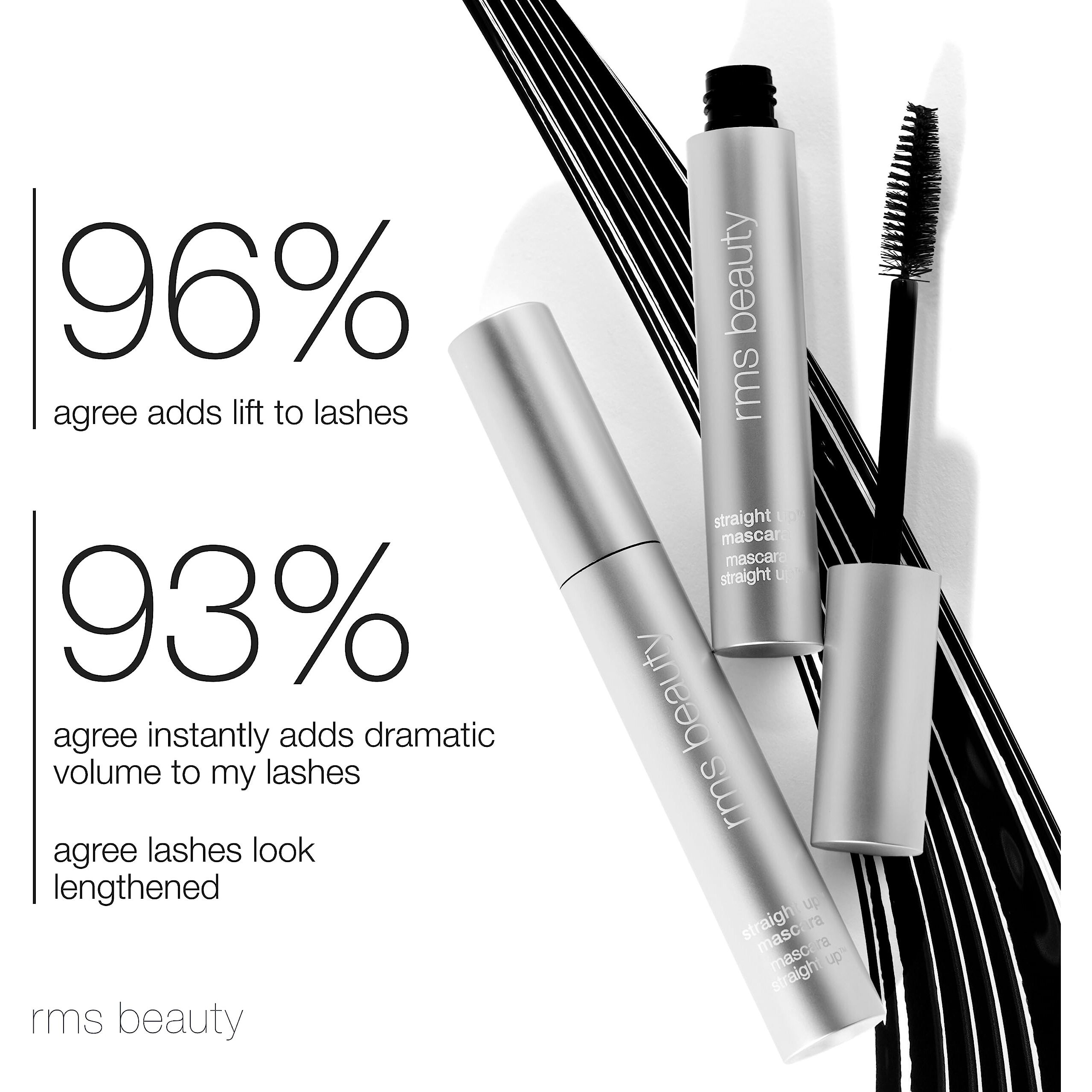 Straight Up Volumizing Peptide Mascara - HD Black by RMS Beauty for Women - 0.34 oz Mascara