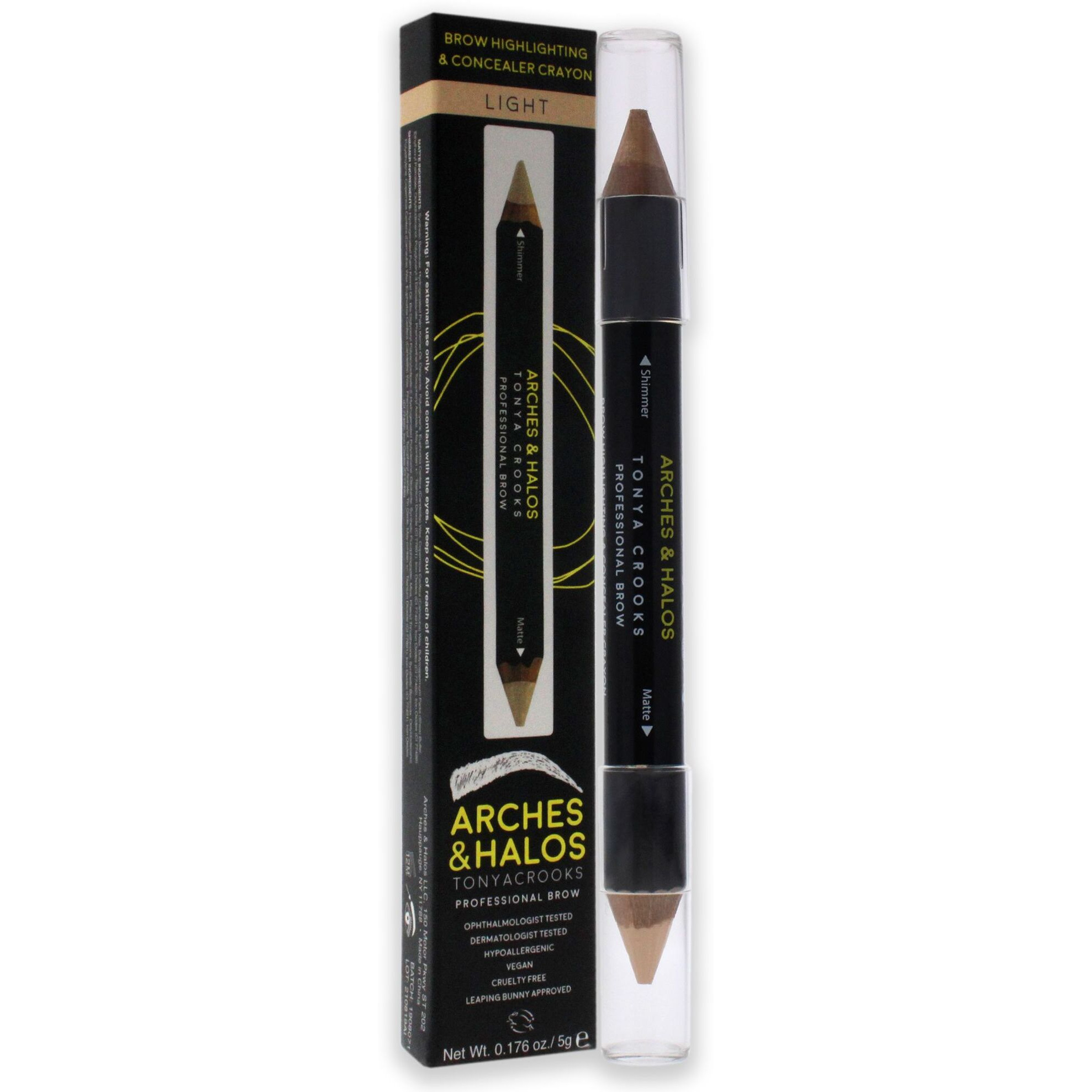 Brow Highlighting and Concealer Crayon - Light by Arches and Halos for Women - 0.176 oz Highlighter